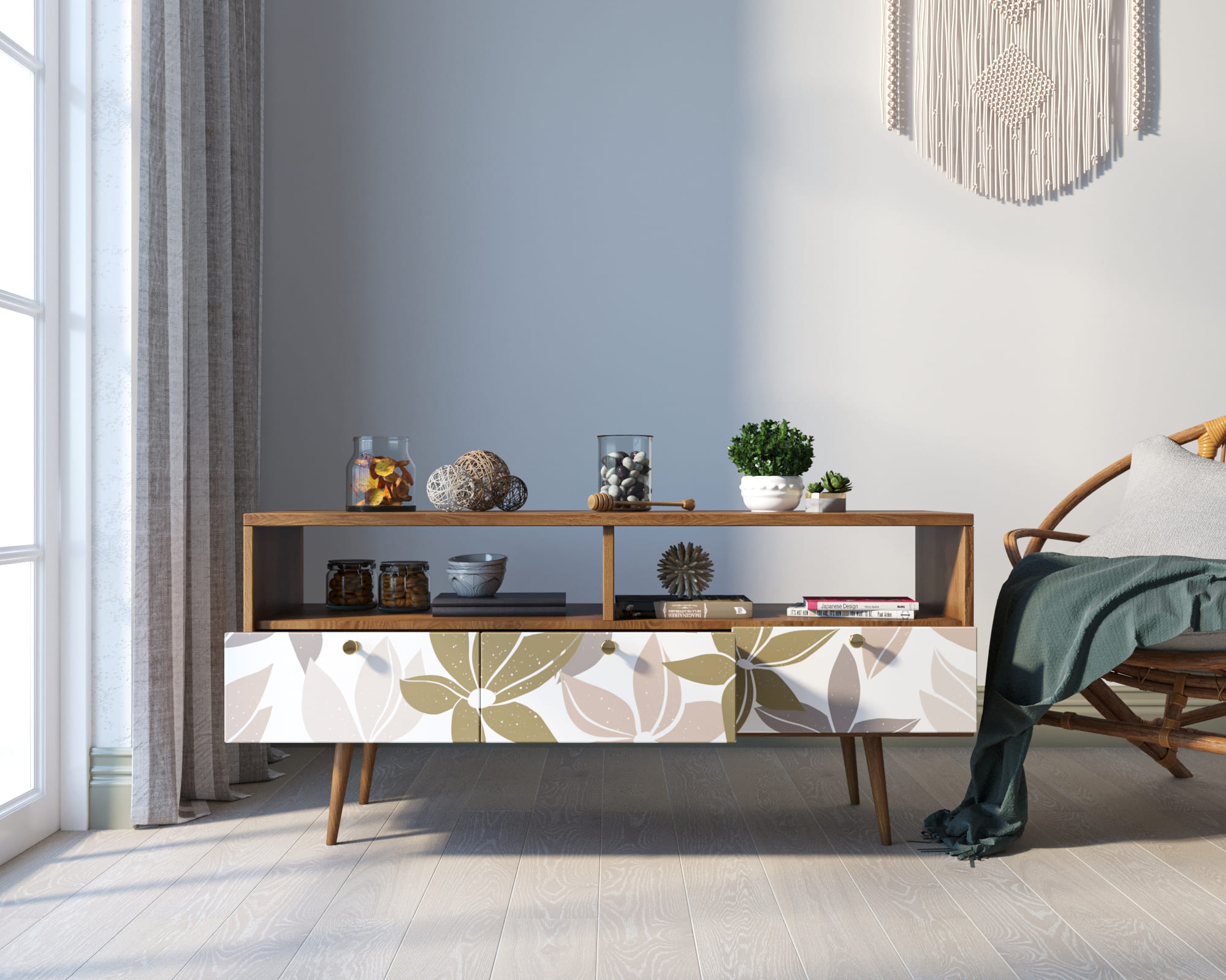 купить Консоль "Berber" с тремя ящиками принт 27 арт BB23/Print_27 в Москве купить Консоль "Berber" с тремя ящиками принт 27 арт BB23/Print_27