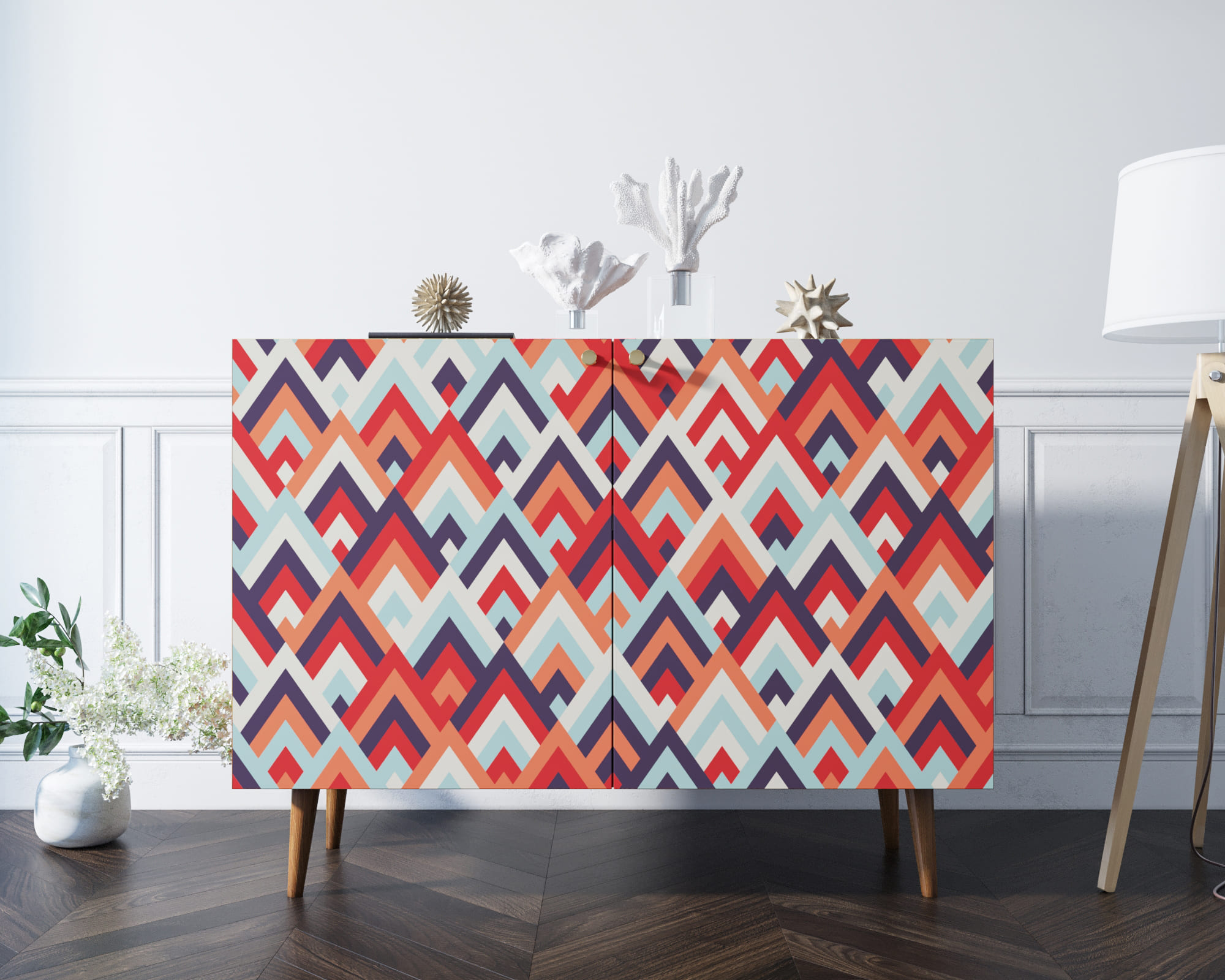 Комод "Berber" две дверки 2 принт арт BB04/Print_02 в интерьере