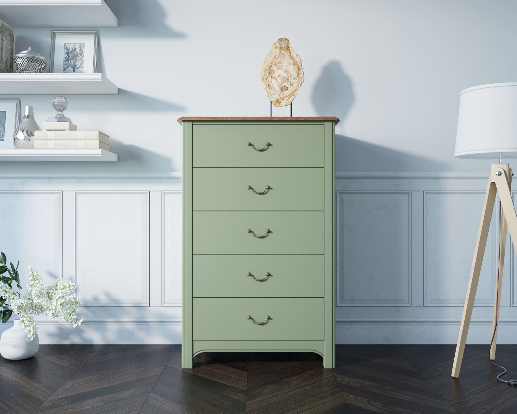 заказать Комод "Olivia" высокий на 5 ящиков арт GA3005