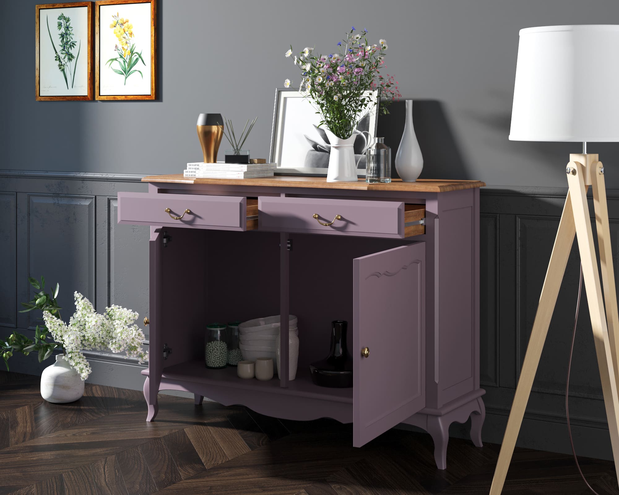 Комод "Leontina Lavanda" с ящиками арт ST9329L в интернет-магазине