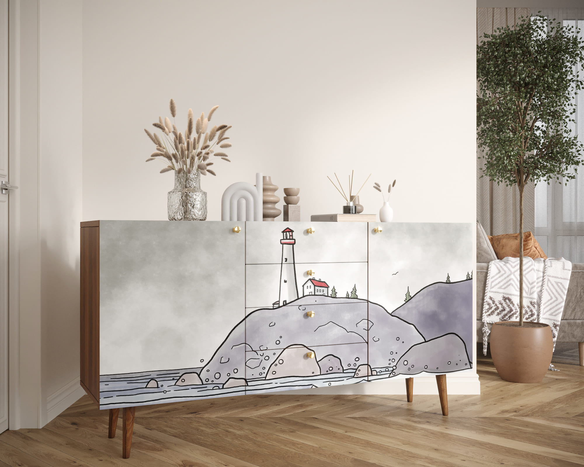 заказать Комод "Berber" с ящиками арт BB14/Print_51