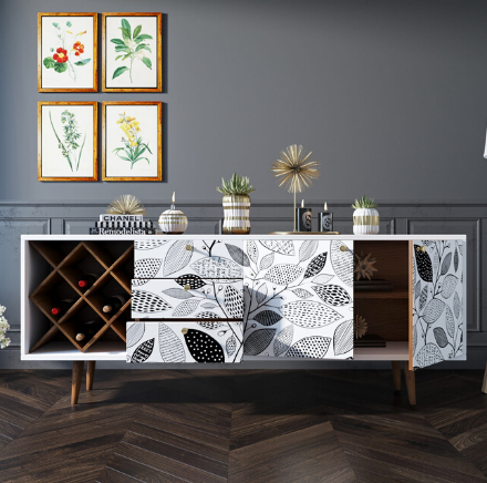 Комод "Berber" удлиненный с бутылочницей 9 принт арт BB15/Print_09