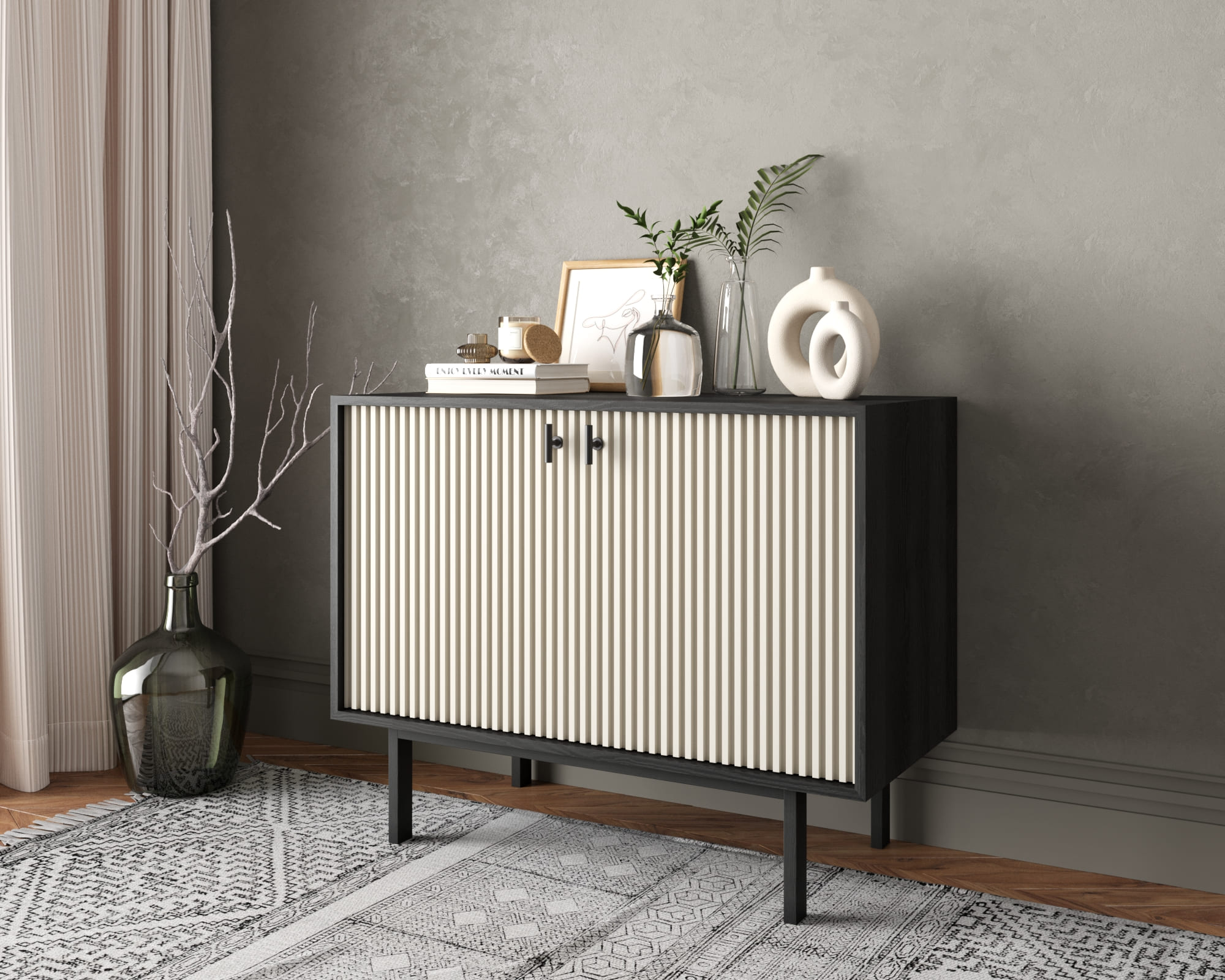 заказать Комод с двумя дверками "Emerson" арт EM02/milky/L в Москве заказать Комод с двумя дверками "Emerson" арт EM02/milky/L