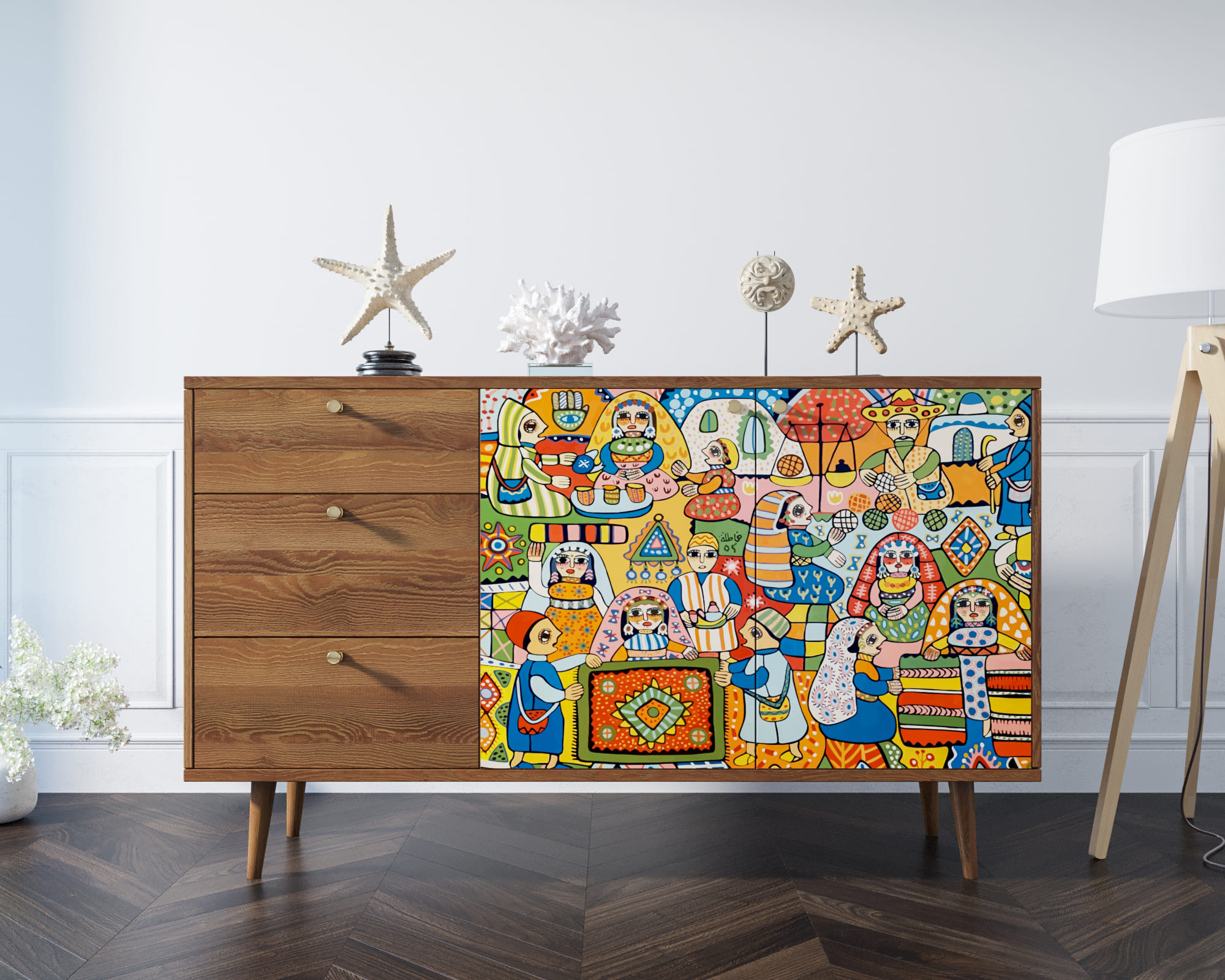 фото Комод "Berber" с двумя дверками и ящиками 1 принт арт BB05/Print_01 в Москве фото Комод "Berber" с двумя дверками и ящиками 1 принт арт BB05/Print_01