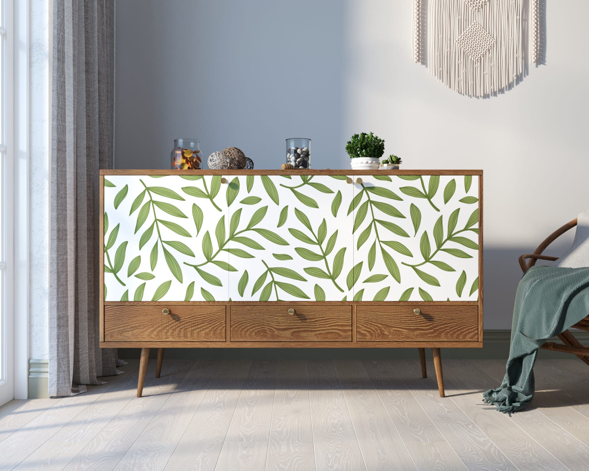 Комод "Berber" три дверки и три ящика 28 принт арт BB24/Print_28 в интернет-магазине