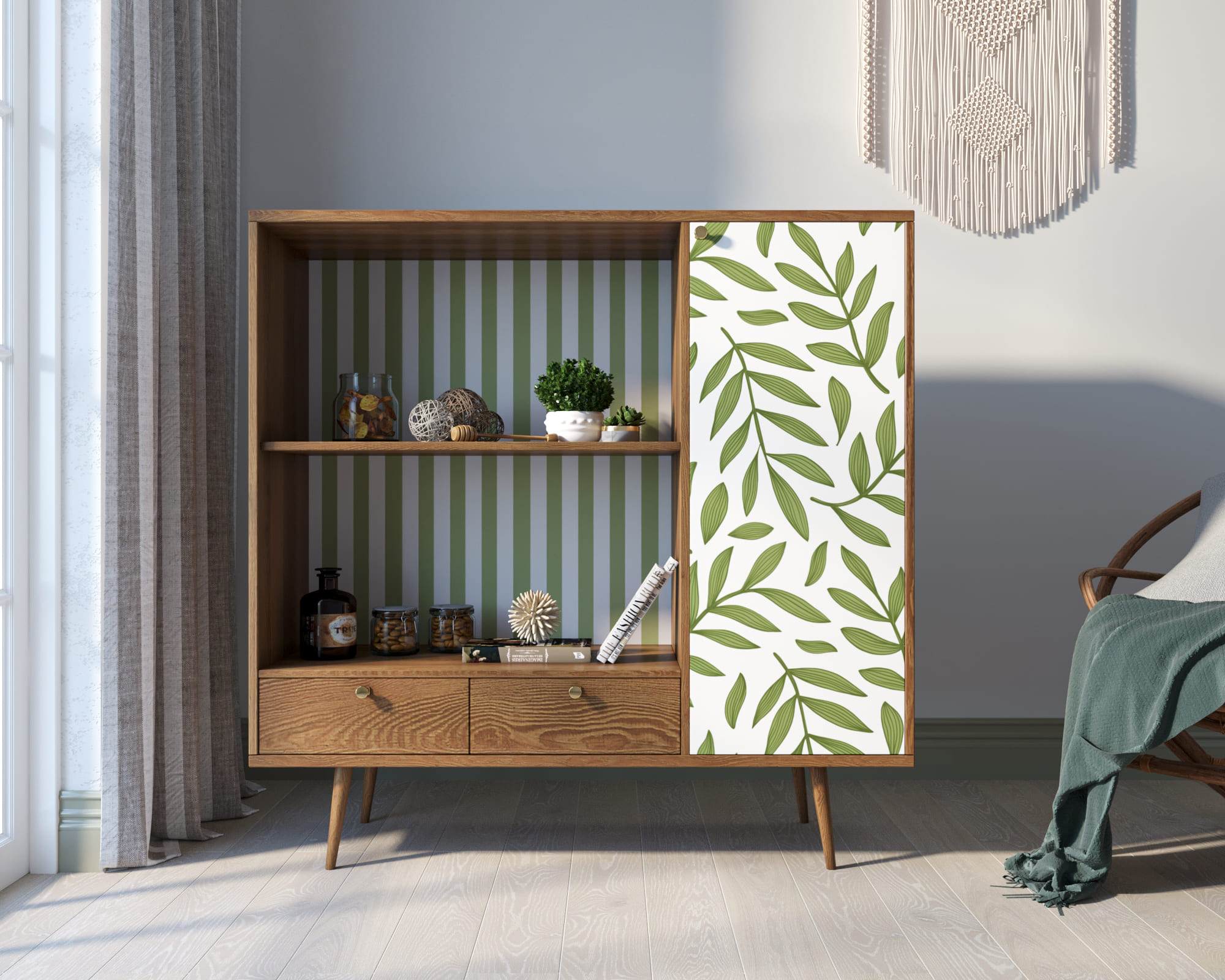 Стеллаж с нишей "Berber" принт 28 арт BB28/Print_28 в интернет-магазине