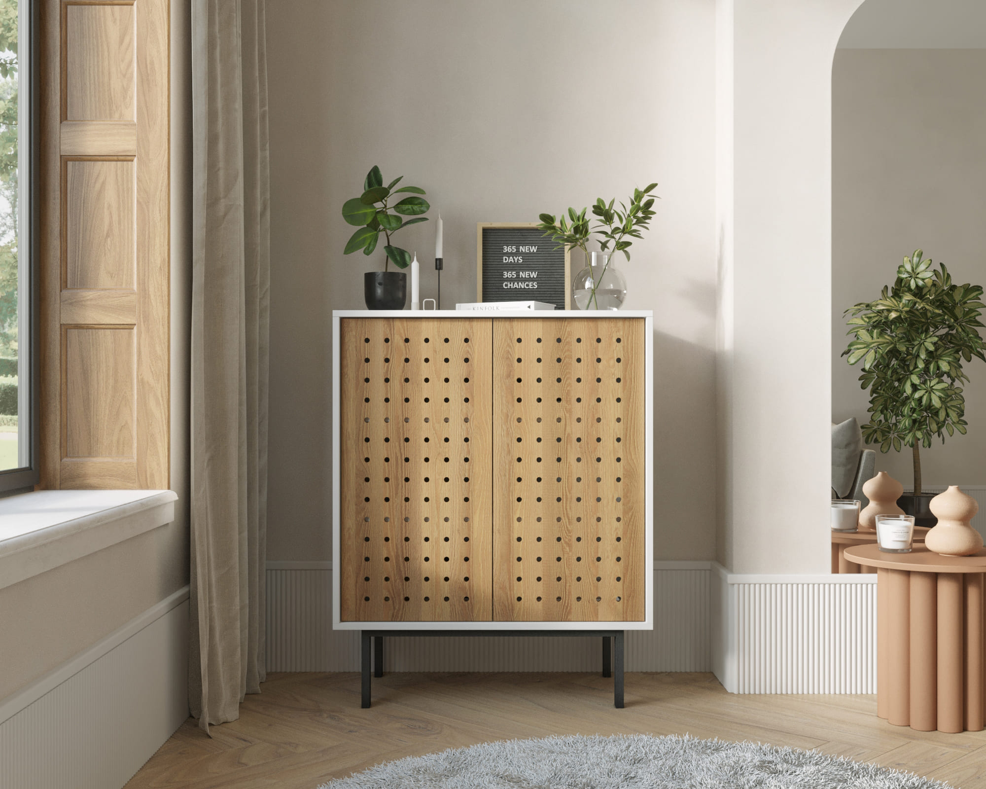 Комод высокий с дверками KOTO арт KT14 в интернет-магазине