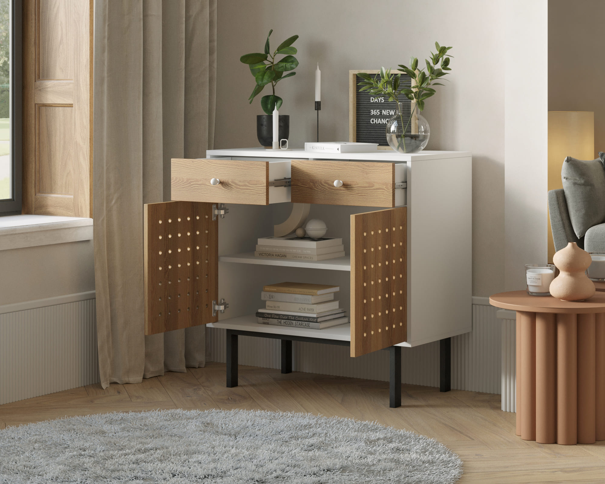 купить Комод с двумя ящиками и дверками KOTO арт KT12