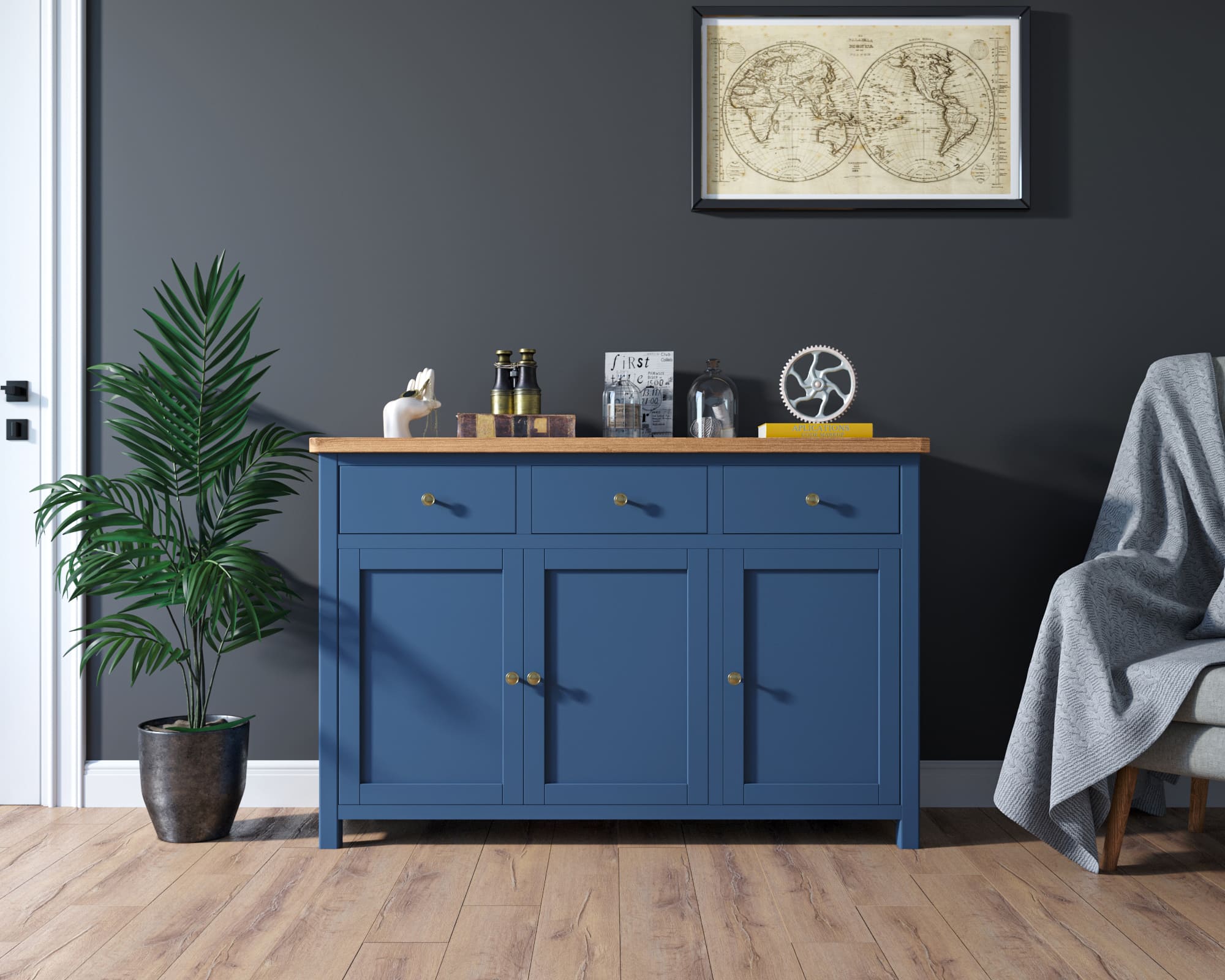 Комод "Jules Verne" 3 ящика 3 дверки арт JV38ETGB в интернет-магазине в Москве Комод "Jules Verne" 3 ящика 3 дверки арт JV38ETGB в интернет-магазине