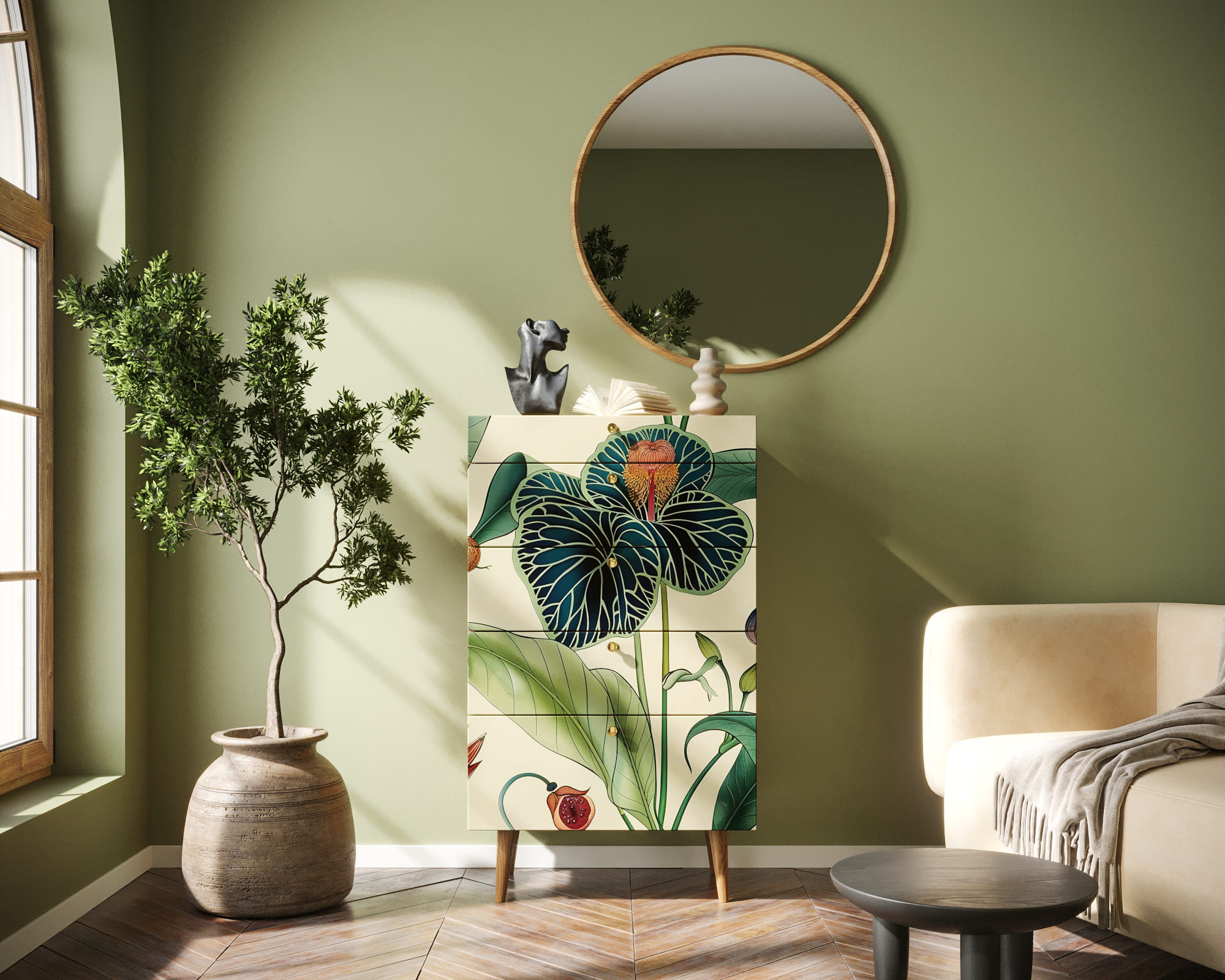 Комод высокий "Berber" арт BB10/Print_55 в интернет-магазине в Москве Комод высокий "Berber" арт BB10/Print_55 в интернет-магазине