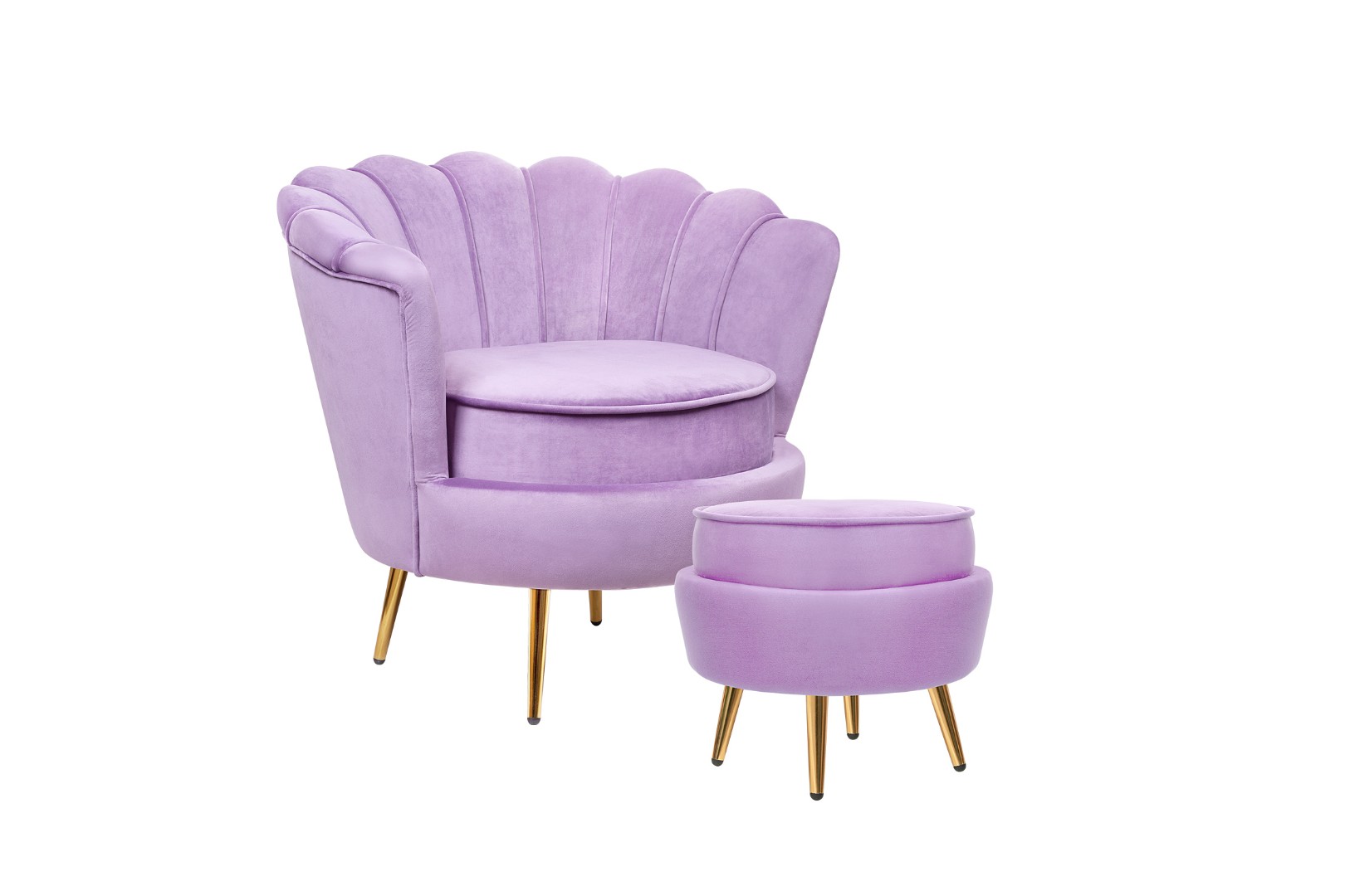 купить Кресло с пуфом ракушка Pearl Purple в Москве купить Кресло с пуфом ракушка Pearl Purple