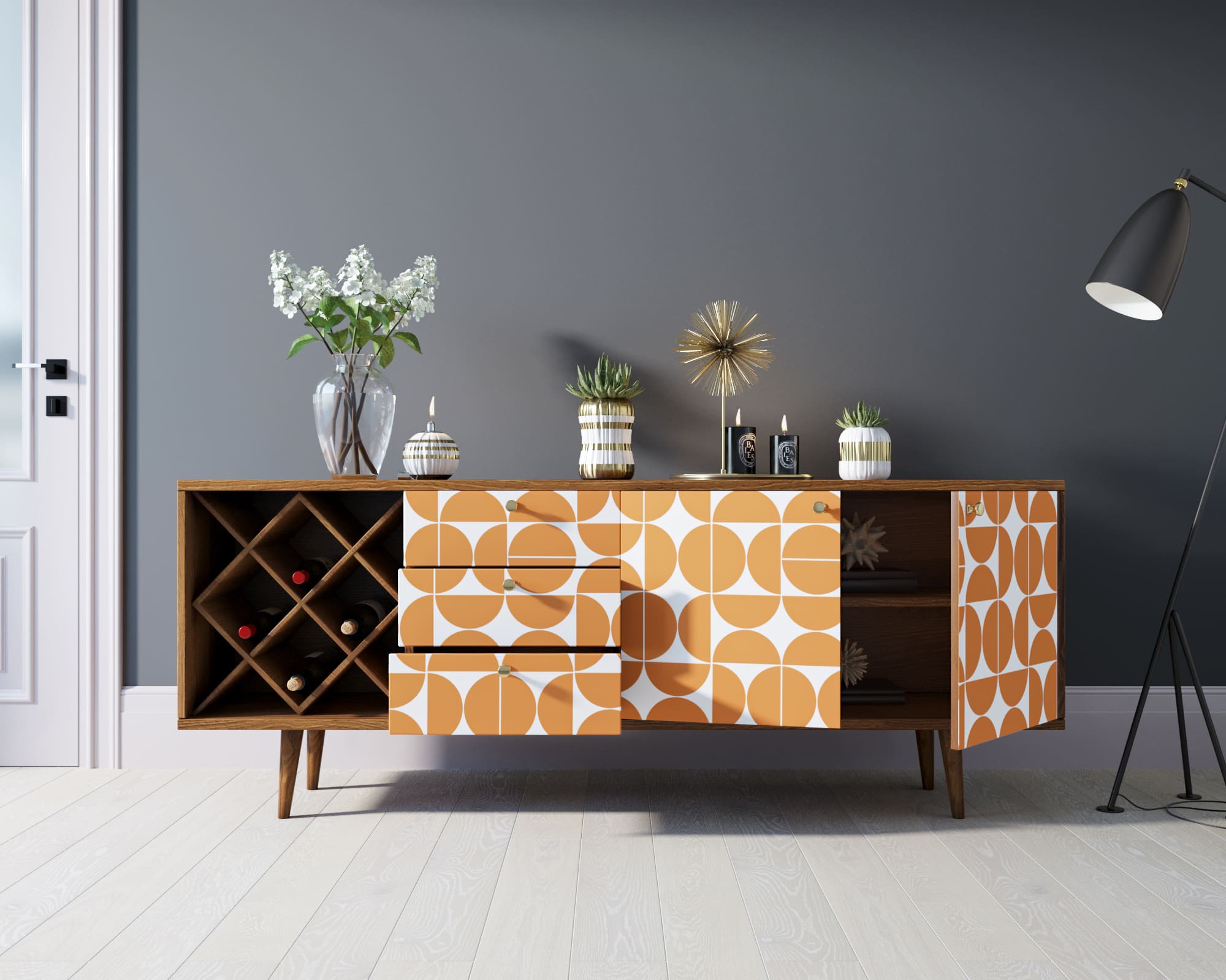 Комод "Berber" удлиненный с бутылочницей 14 принт арт BB15/Print_14 в интернет-магазине в Москве Комод "Berber" удлиненный с бутылочницей 14 принт арт BB15/Print_14 в интернет-магазине