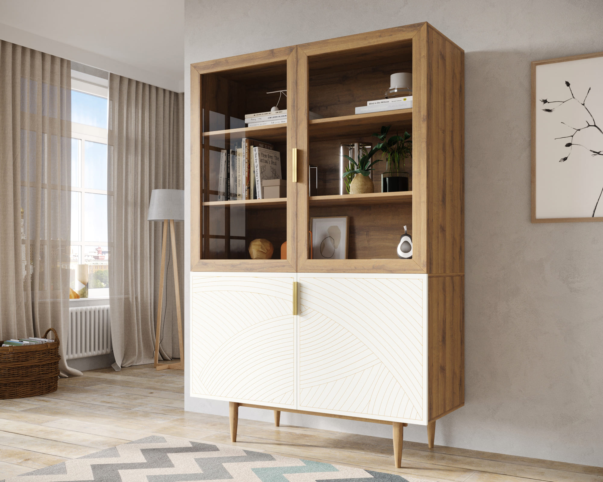 заказать Буфет с двумя дверками "Line" LN11/GR1/beige в Москве заказать Буфет с двумя дверками "Line" LN11/GR1/beige