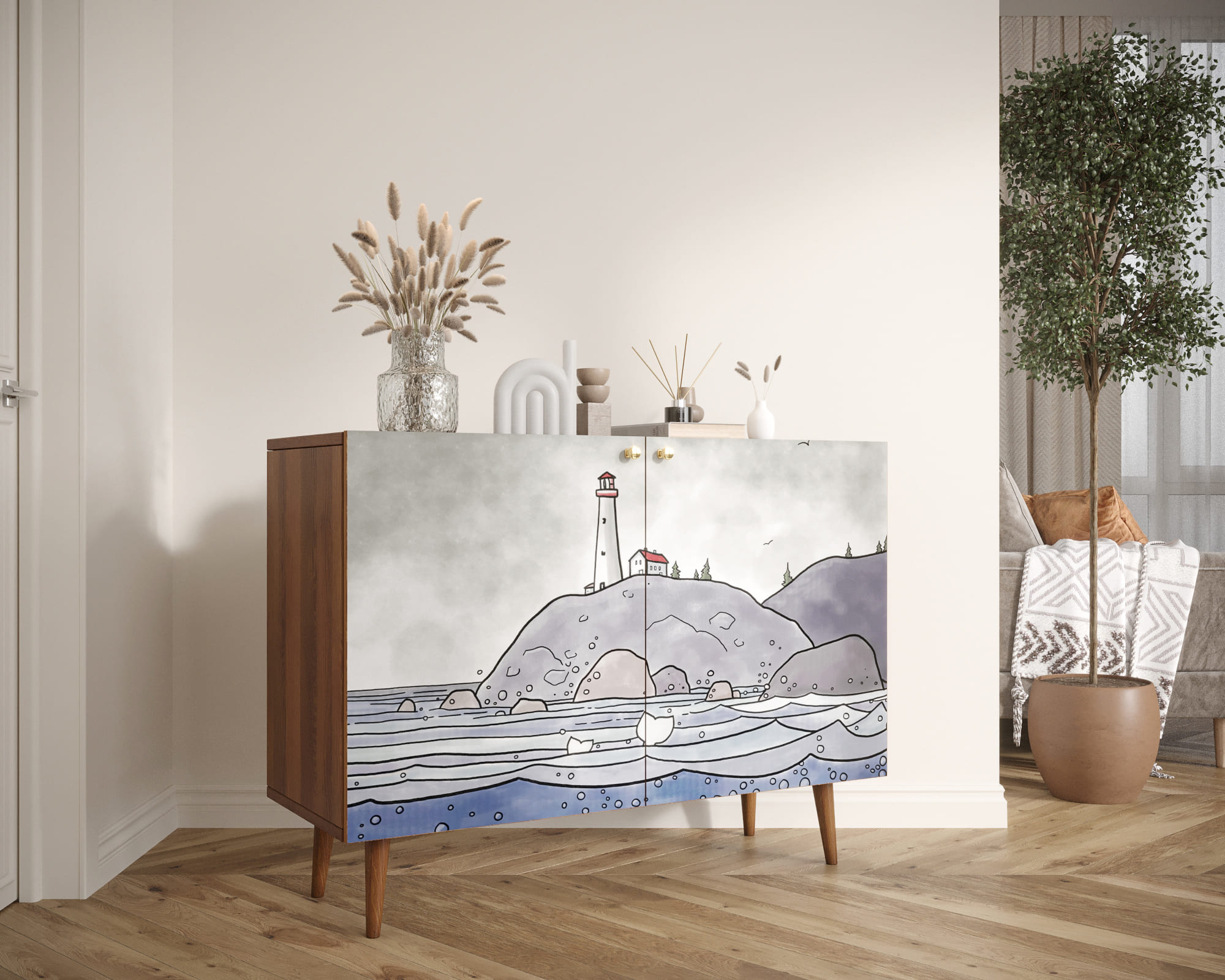 заказать Комод с принтом 51 "Berber" две дверки арт BB04/Print_51 в Москве заказать Комод с принтом 51 "Berber" две дверки арт BB04/Print_51