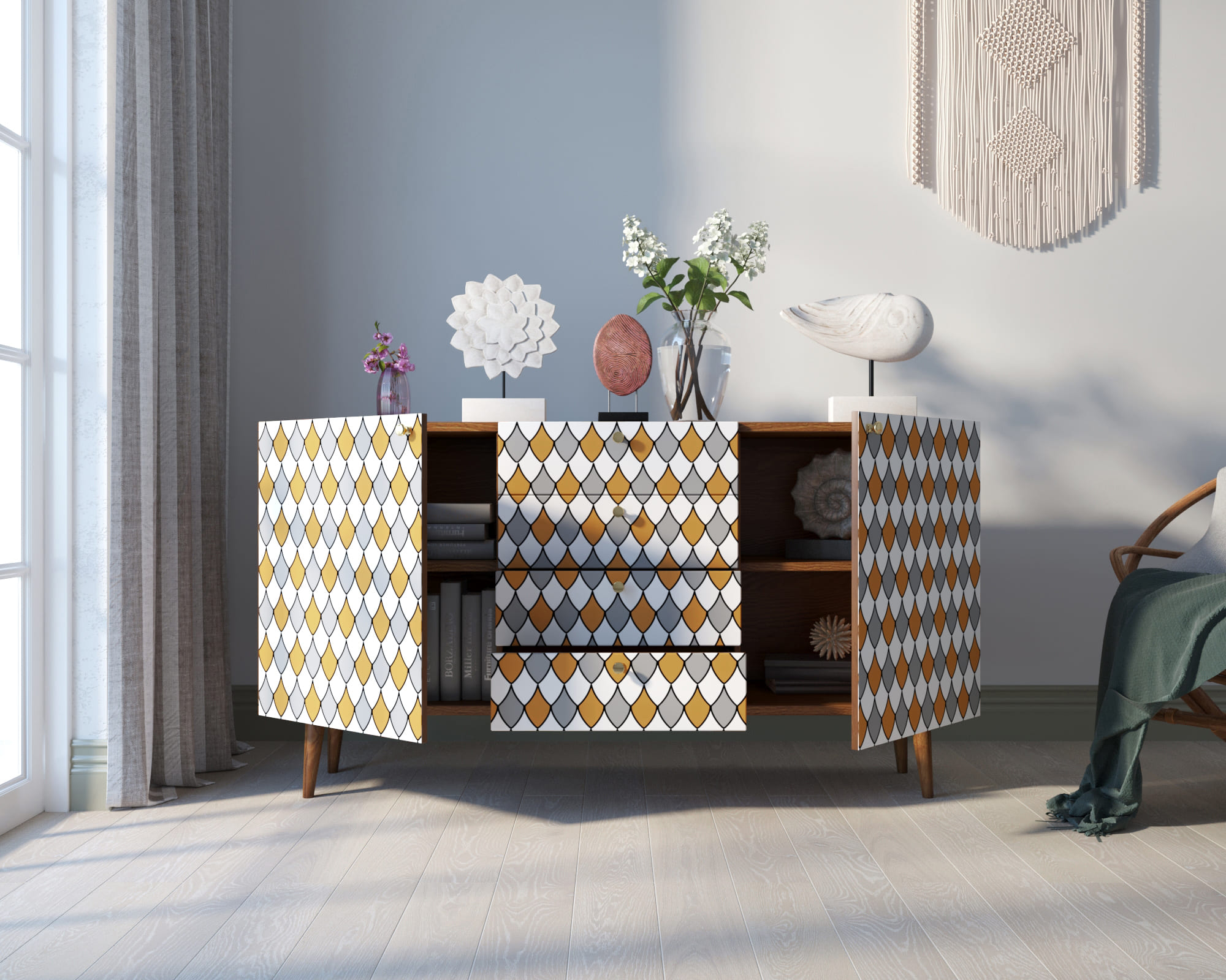 Комод "Berber" с ящиками 22 принт арт BB14/Print_22 в интернет-магазине в Москве Комод "Berber" с ящиками 22 принт арт BB14/Print_22 в интернет-магазине