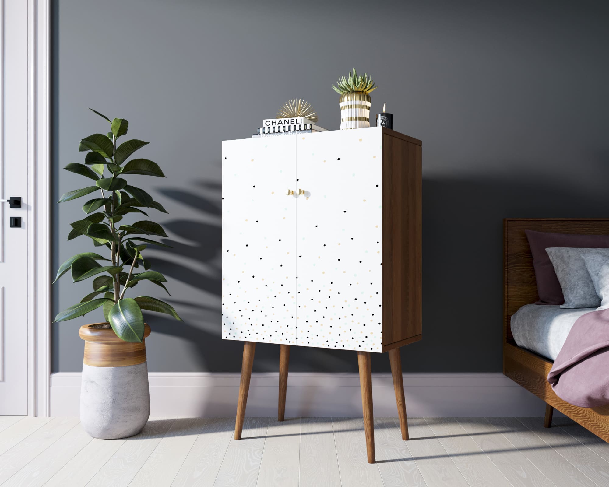 фото Комод на высоких ножках "Berber" 15 принт арт BB09/Print_15