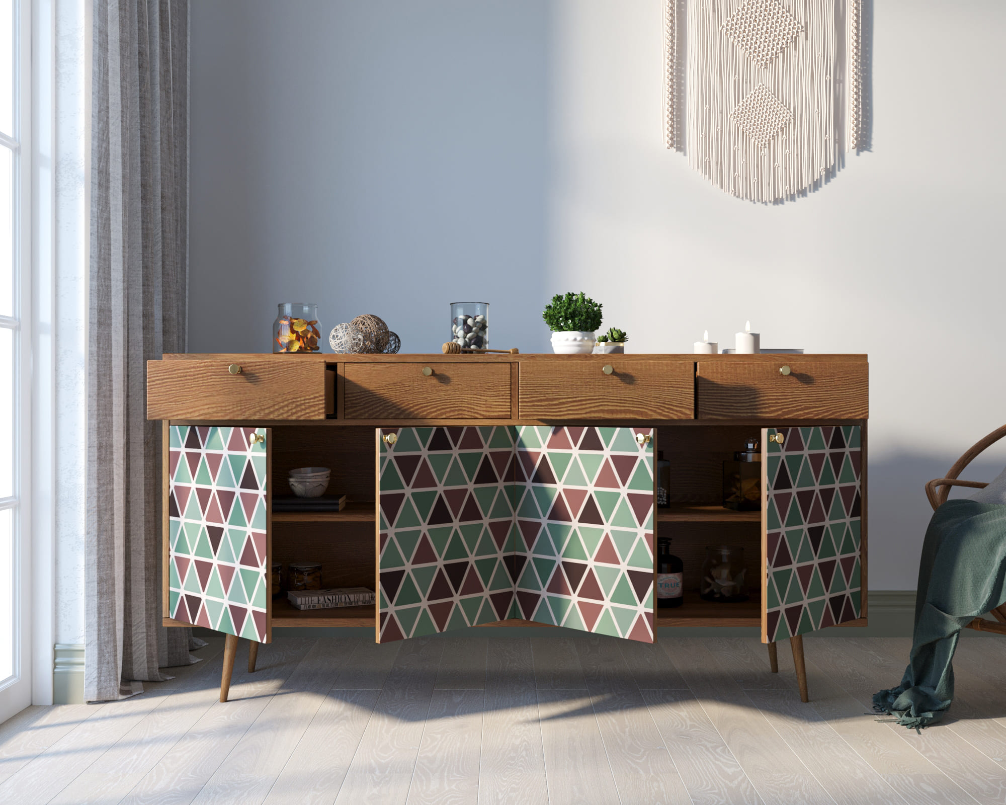 купить Комод "Berber" четыре дверки и четыре ящика 26 принт арт BB25/Print_26