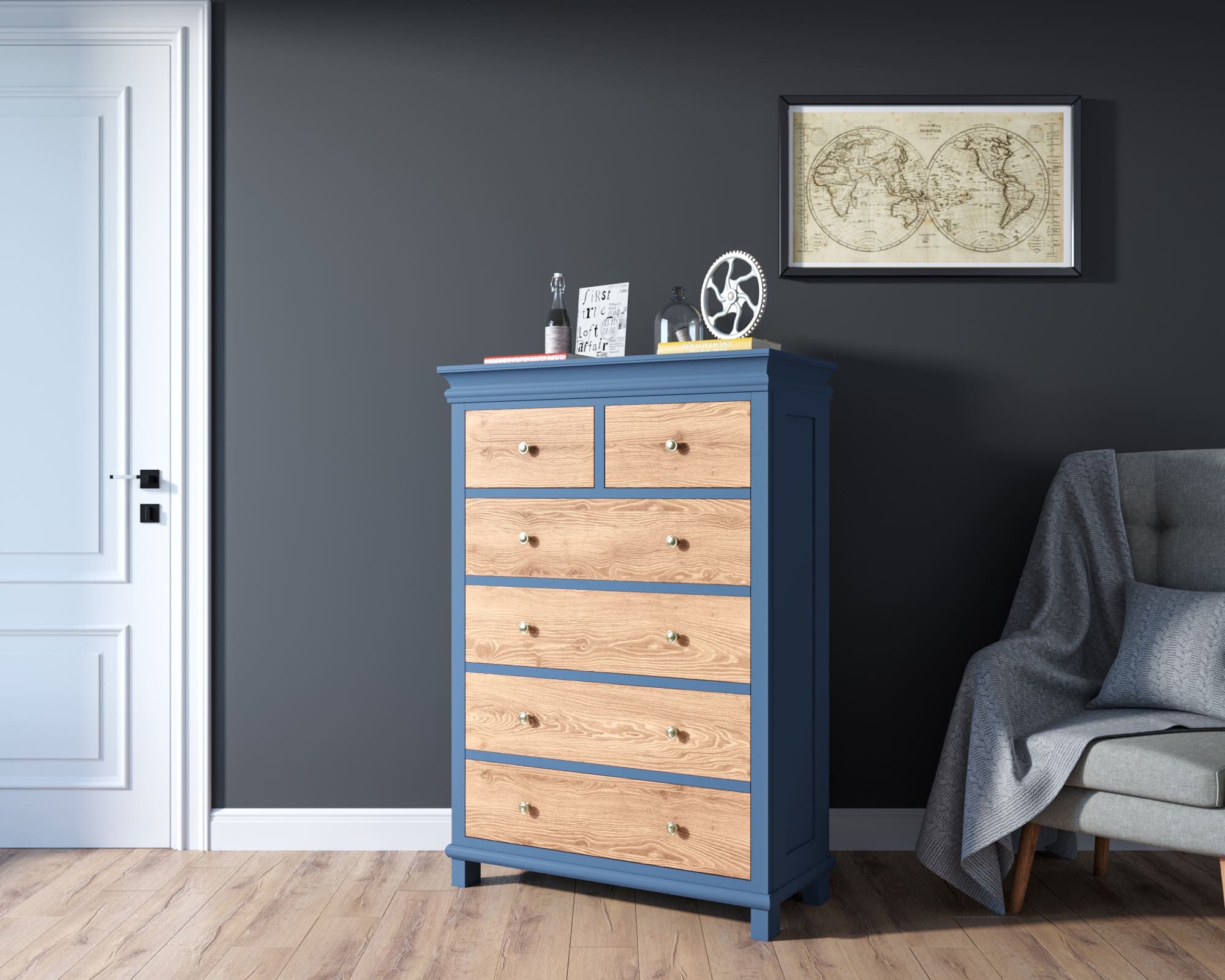 заказать Комод "Jules Verne" высокий из ясеня арт JV35ETGBY