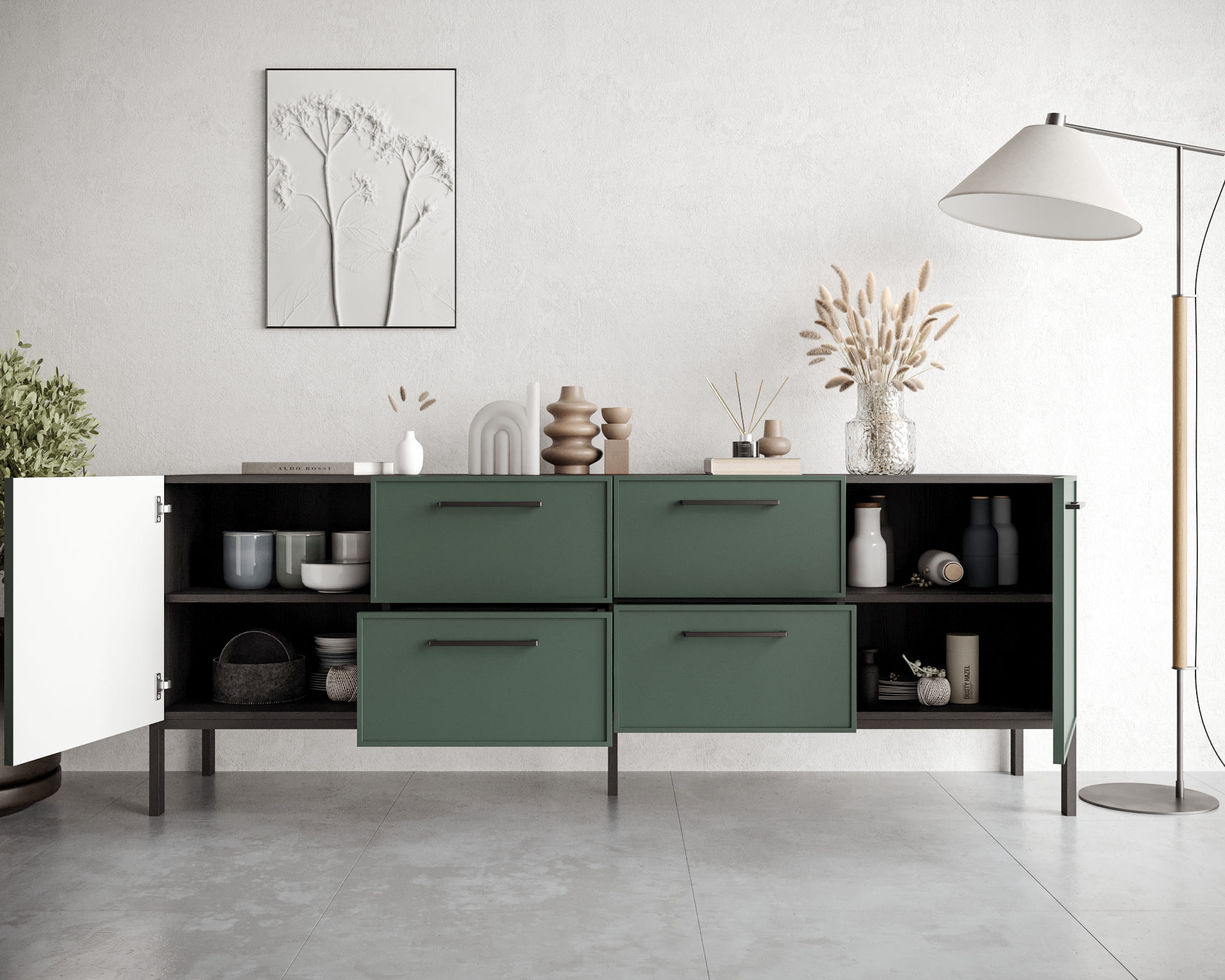 Комод две дверки и четыре ящика "Nicole" арт NEM19G в интернет-магазине