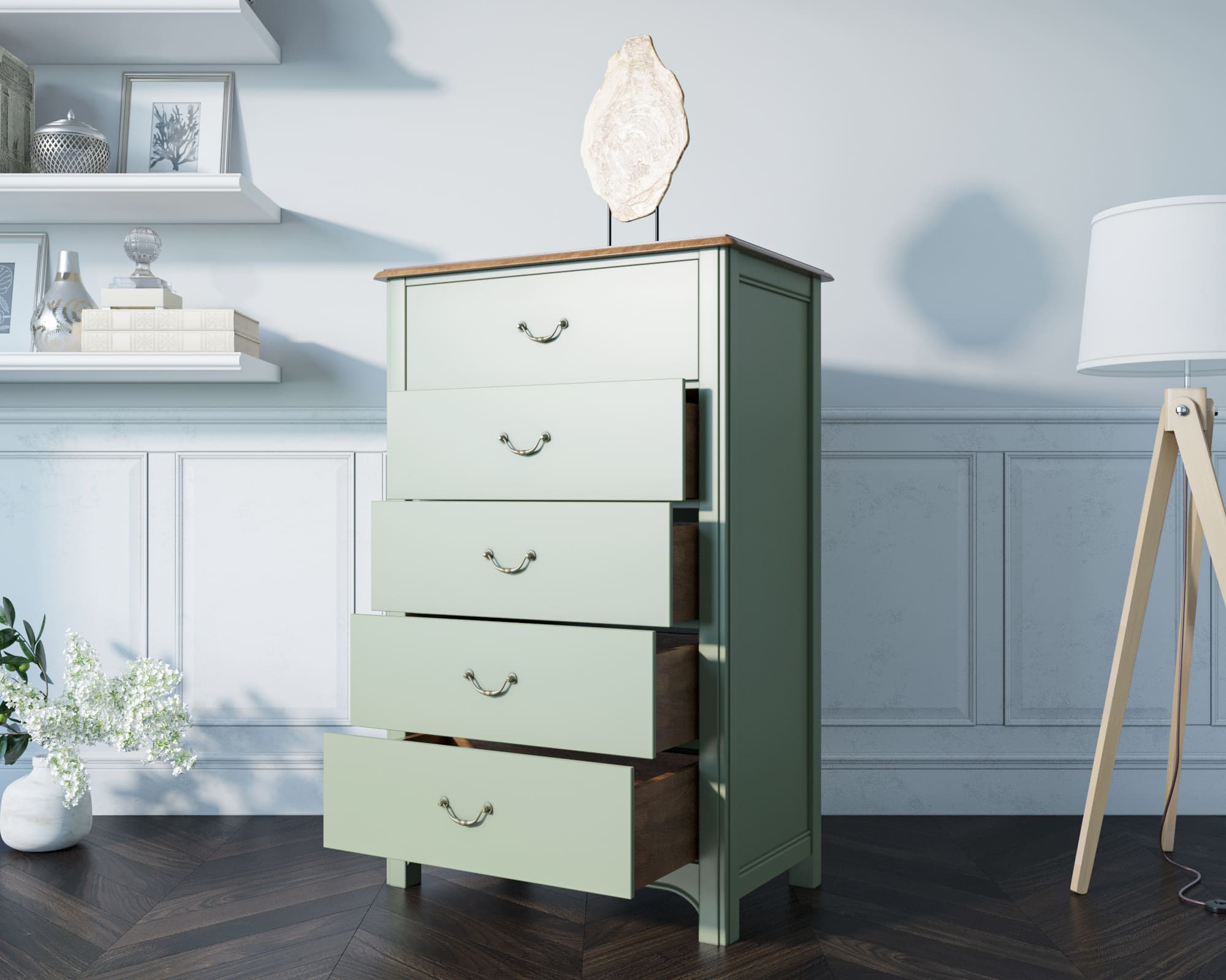 фото Комод "Olivia" высокий на 5 ящиков арт GA3005