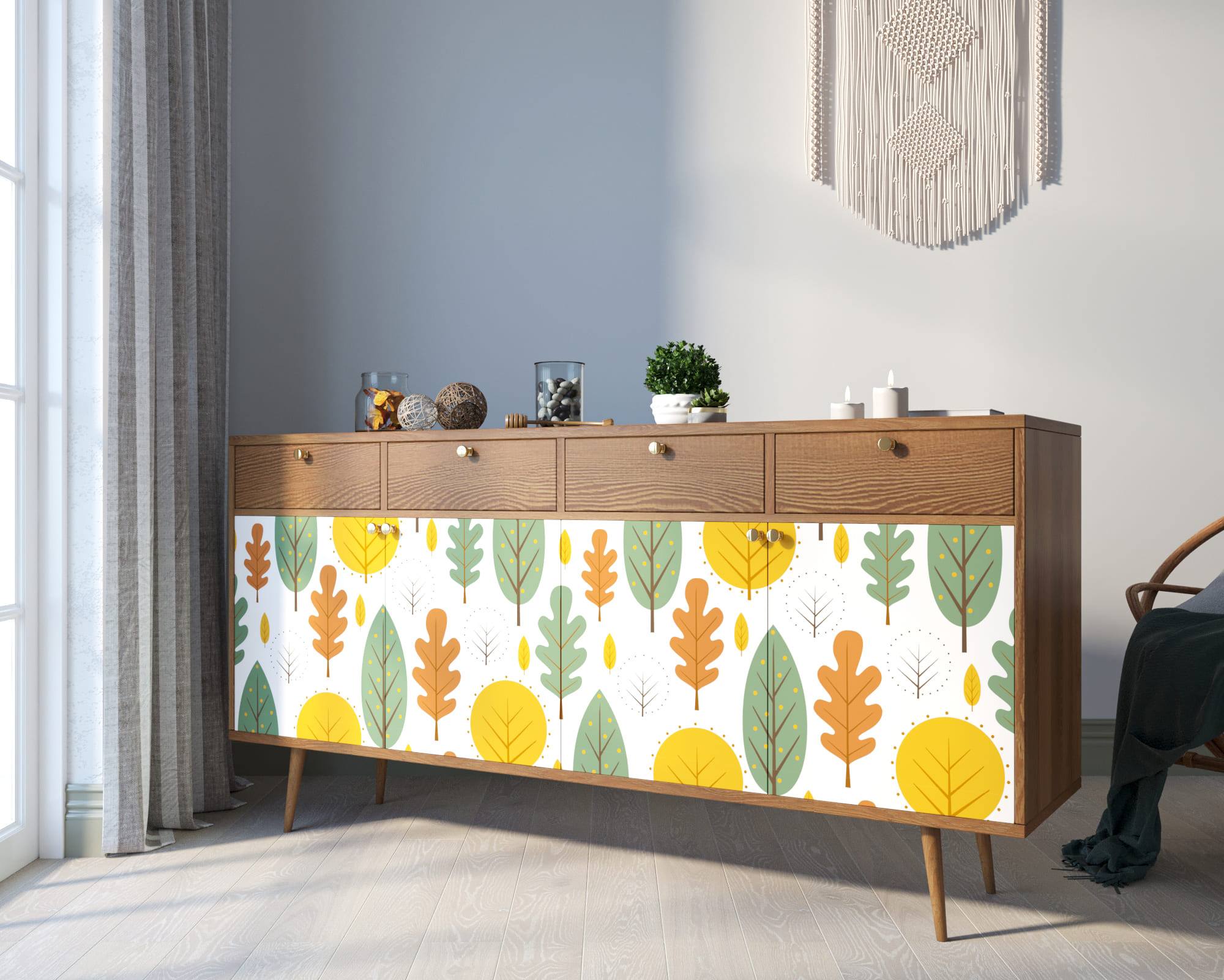 заказать Комод "Berber" четыре дверки и четыре ящика 30 принт арт BB25/Print_30