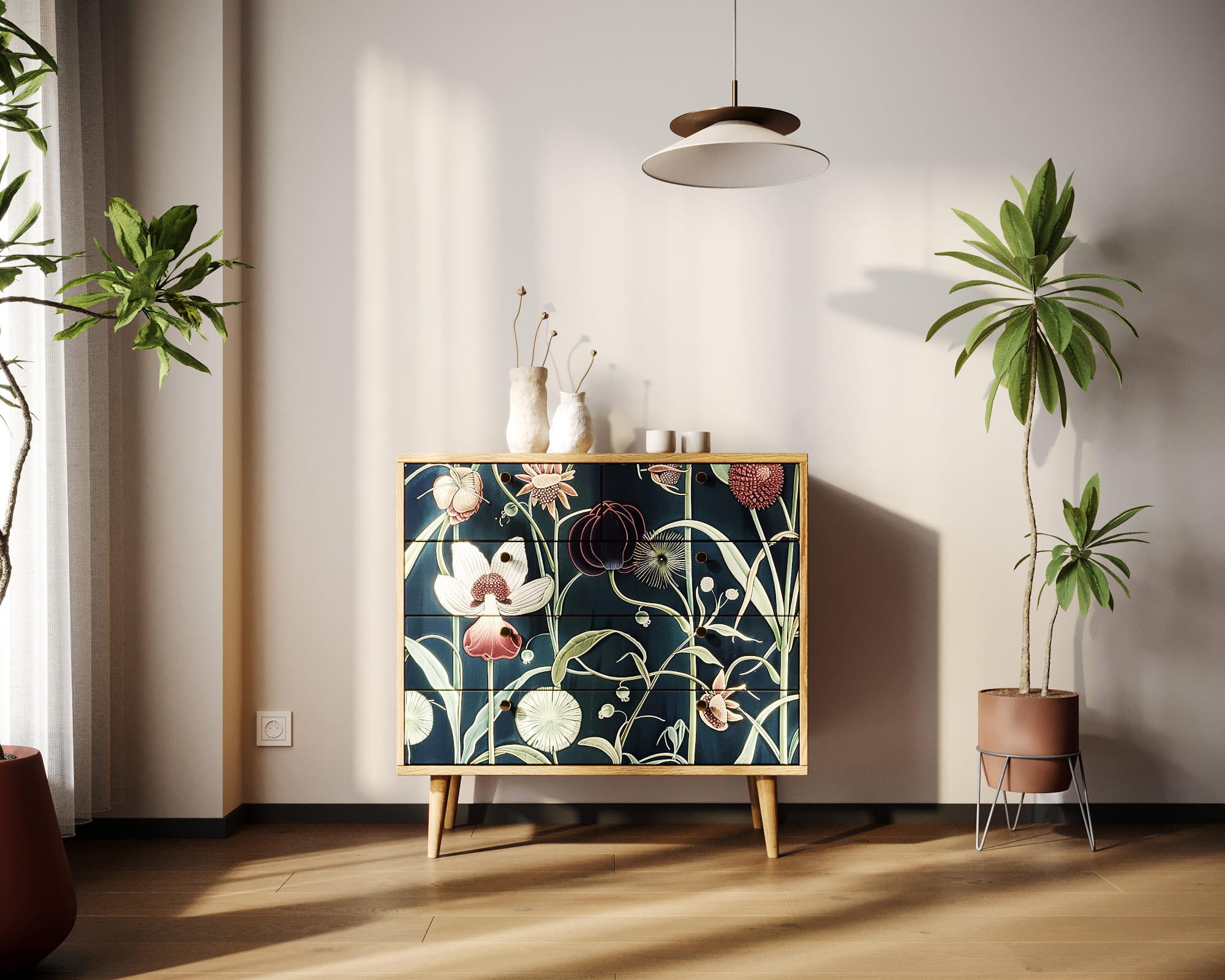 Комод "Berber" пять ящиков арт BB36/Print_54 в интернет-магазине