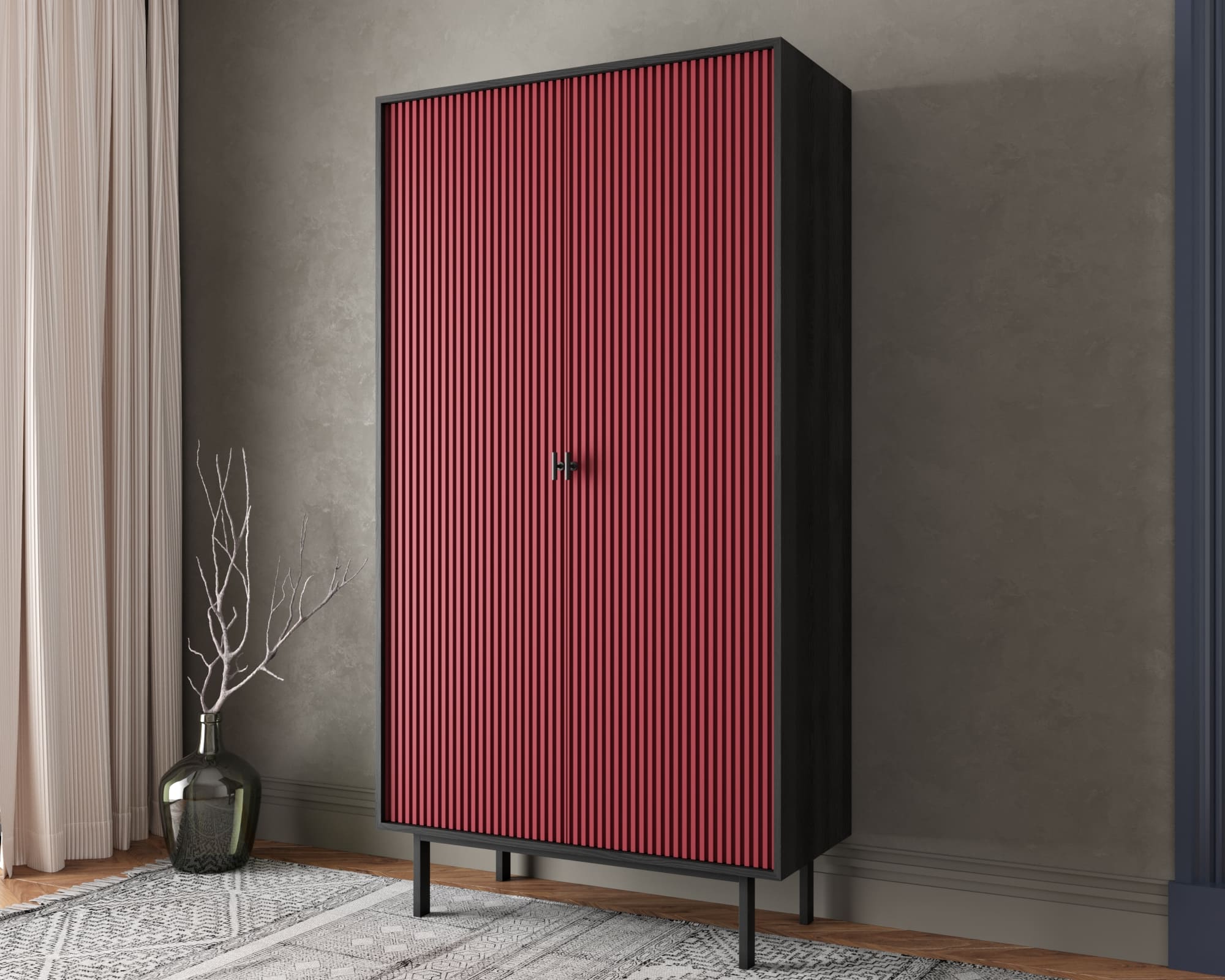 заказать Шкаф двухдверный "Emerson" арт EM091/red/L