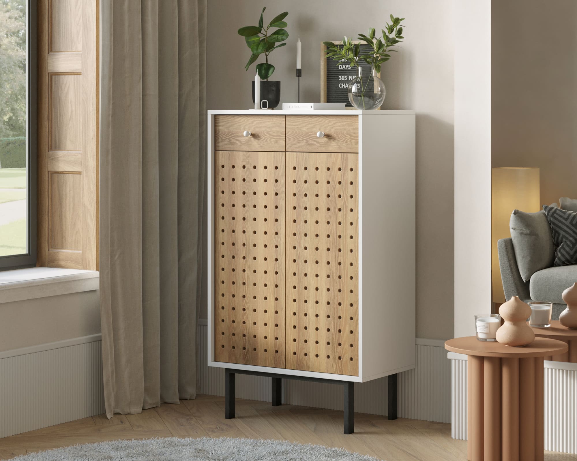 заказать Комод высокий с дверками и ящиками KOTO арт KT19