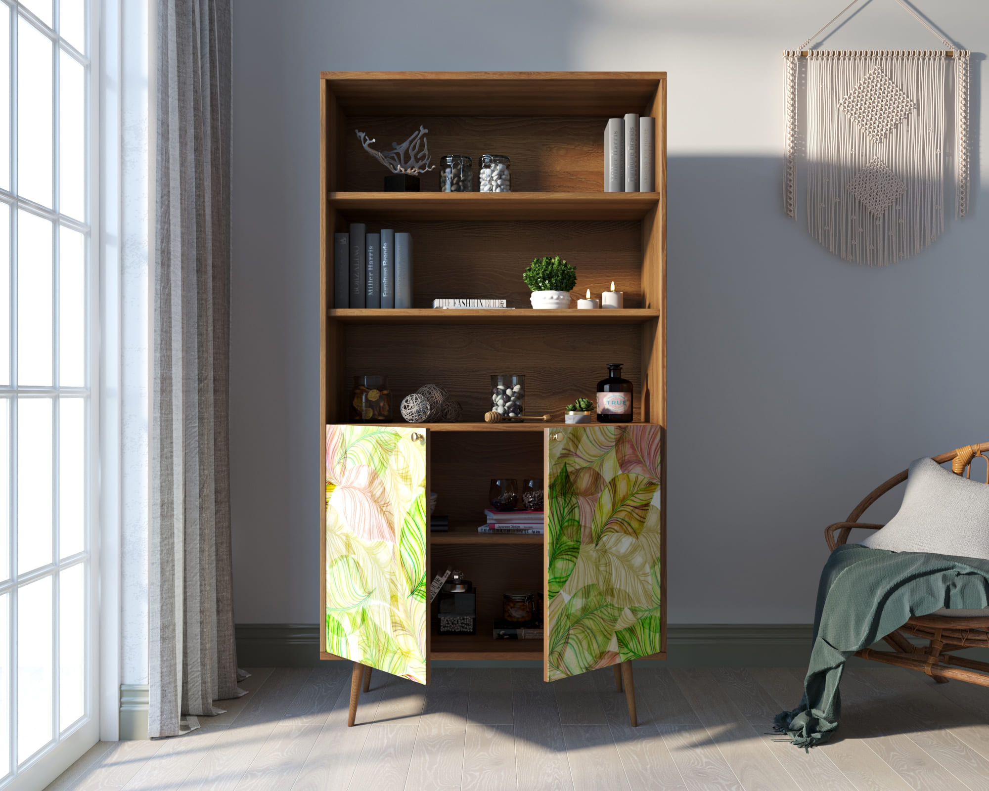 купить Стеллаж с дверками "Berber" принт 29 арт BB26/Print_29