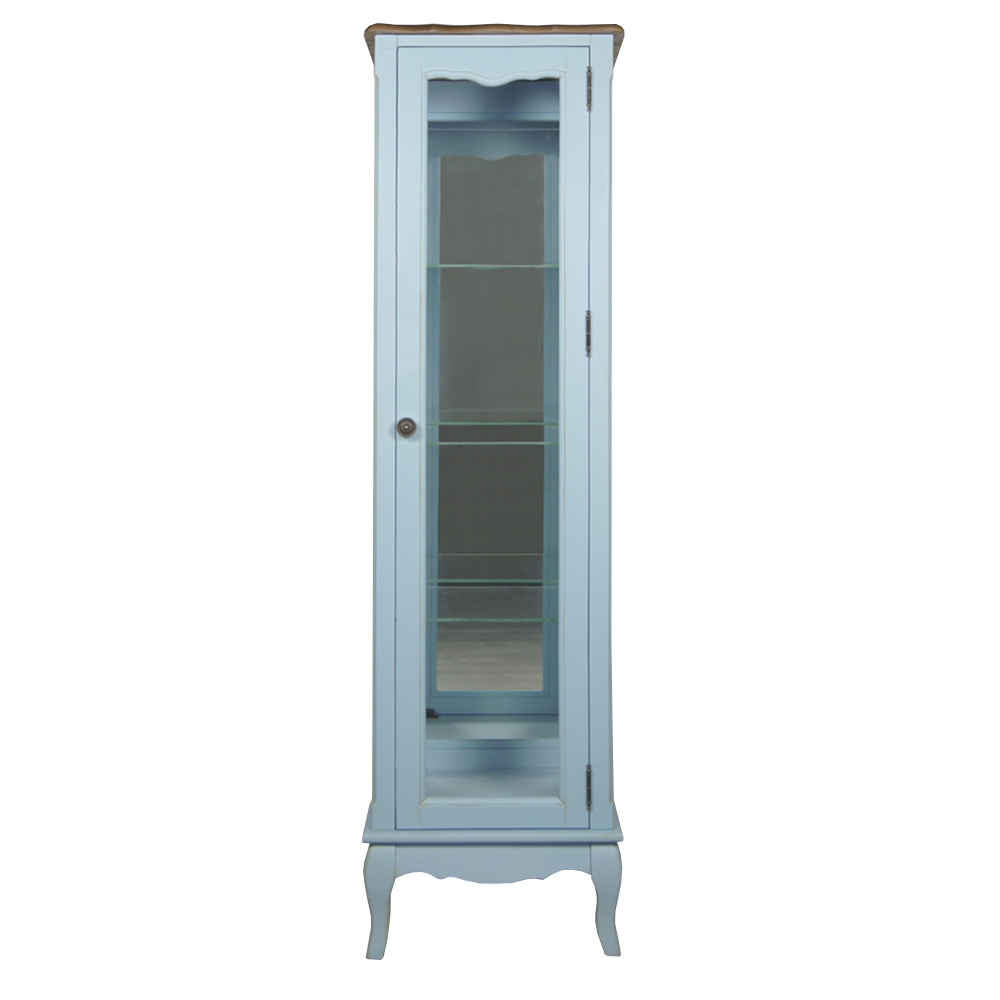 красивый Шкаф "Leontina Blue" для посуды узкий/низкий арт ST9319B