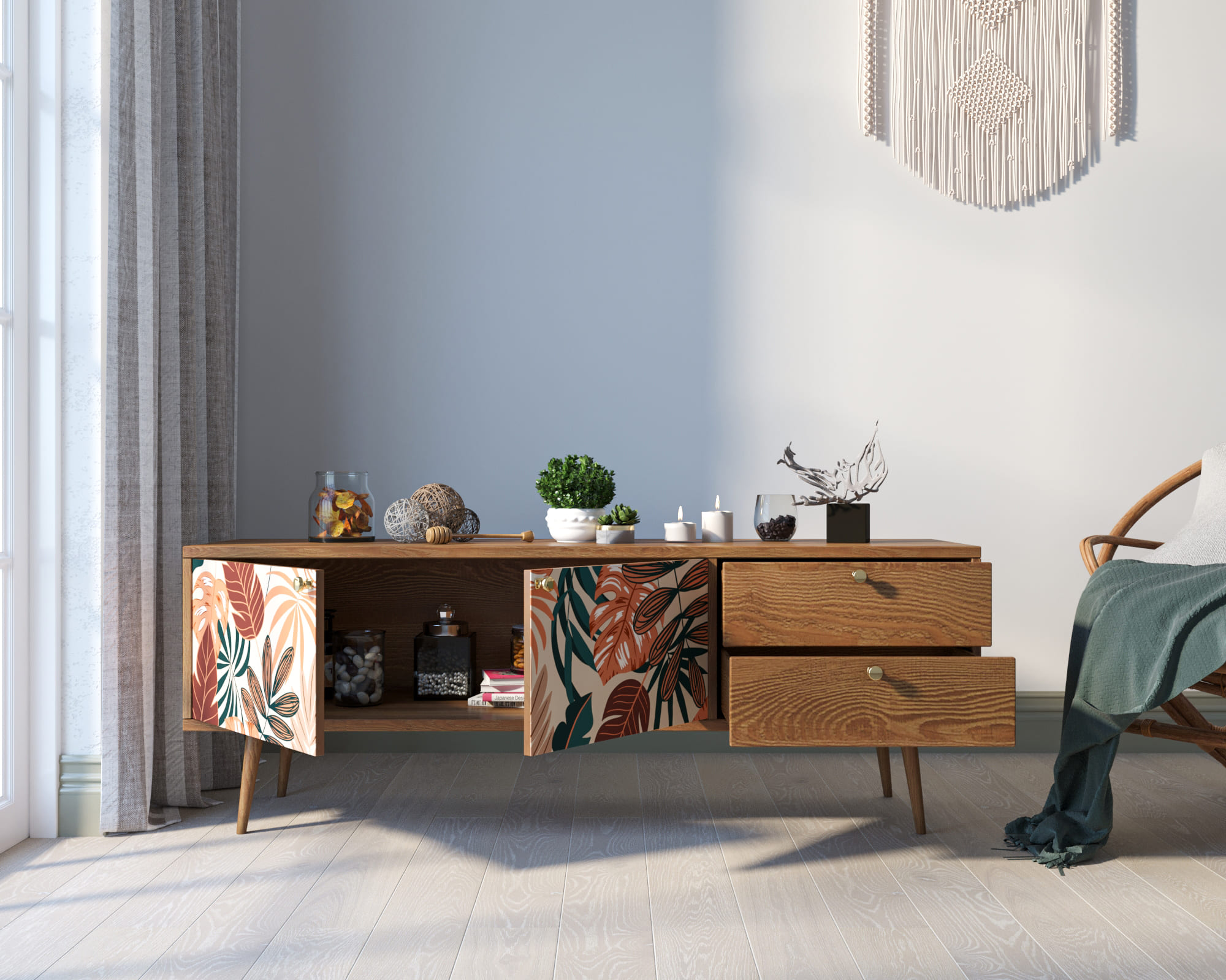 купить Комод "Berber" два ящика и две дверки 25 принт арт BB27/Print_25