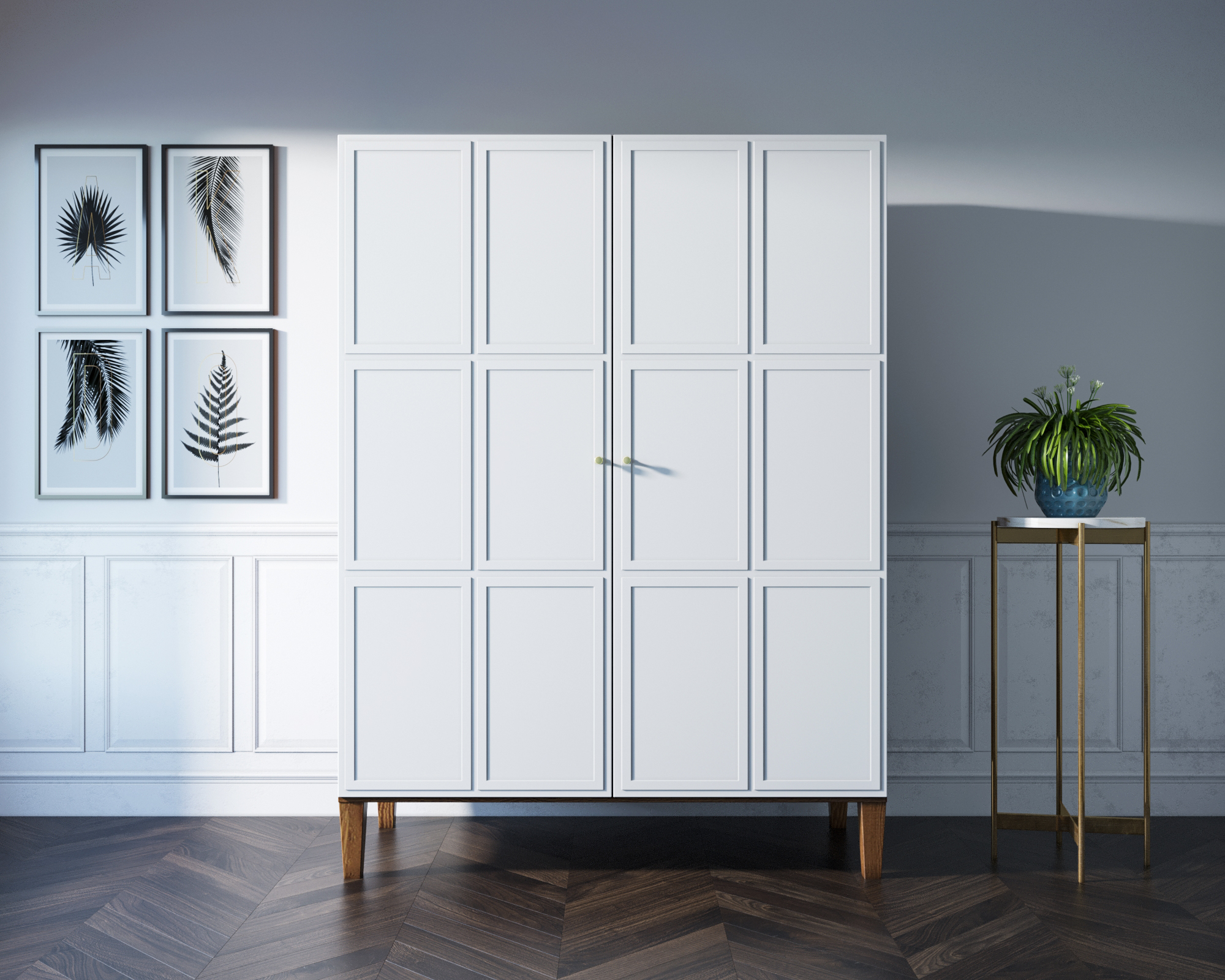 Шкаф "Andersen" широкий двухстворчатый арт AN27WH в интернет-магазине