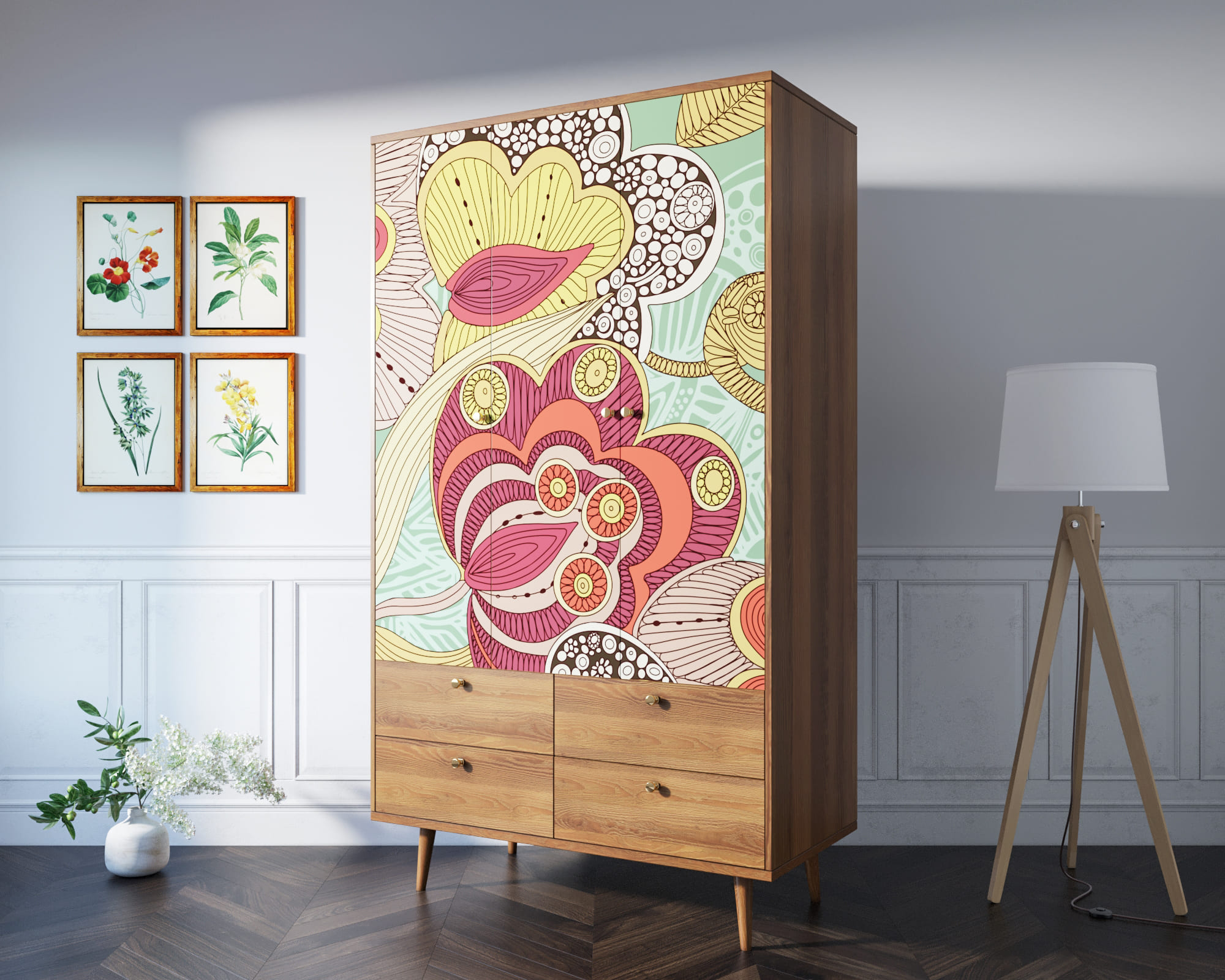 Шкаф трехстворчатый "Berber" принт 6 арт BB02/Print_06 в интернет-магазине