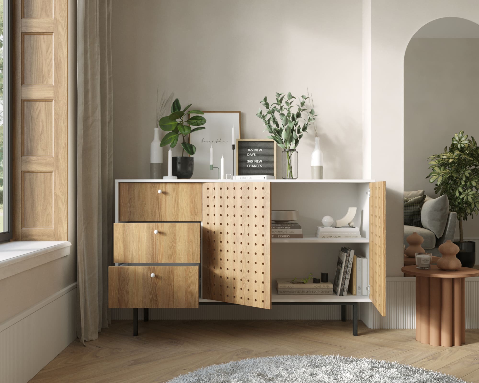 купить Комод с дверками и ящиками KOTO арт KT26