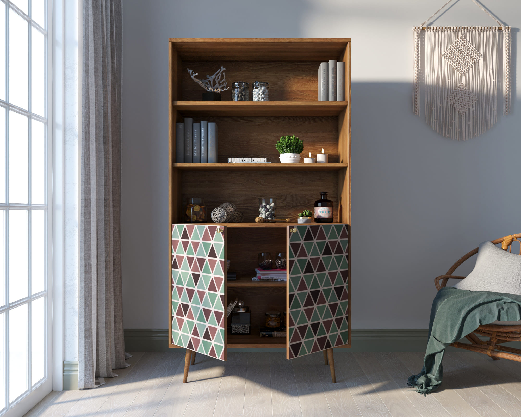 купить Стеллаж с дверками "Berber" принт 26 арт BB26/Print_26