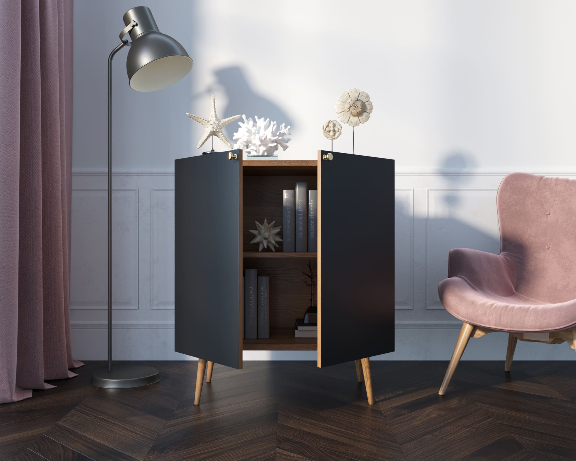 купить Комод "Berber" две дверки малый 33 принт арт BB38/Print_33