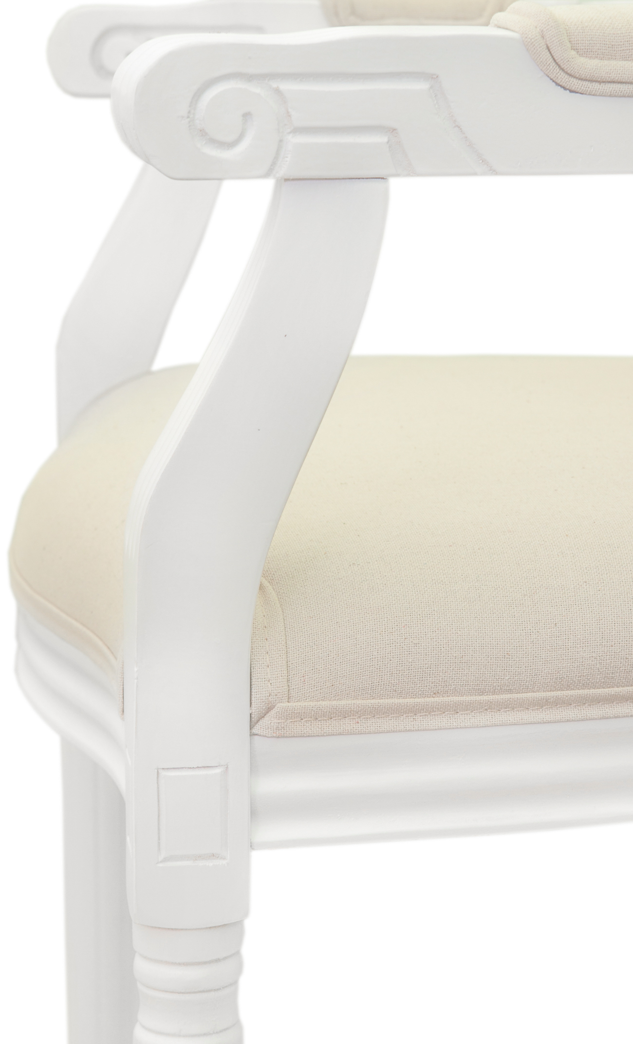 фото Мягкий стул с подлокотниками Volker Arm Beige and White в Москве фото Мягкий стул с подлокотниками Volker Arm Beige and White