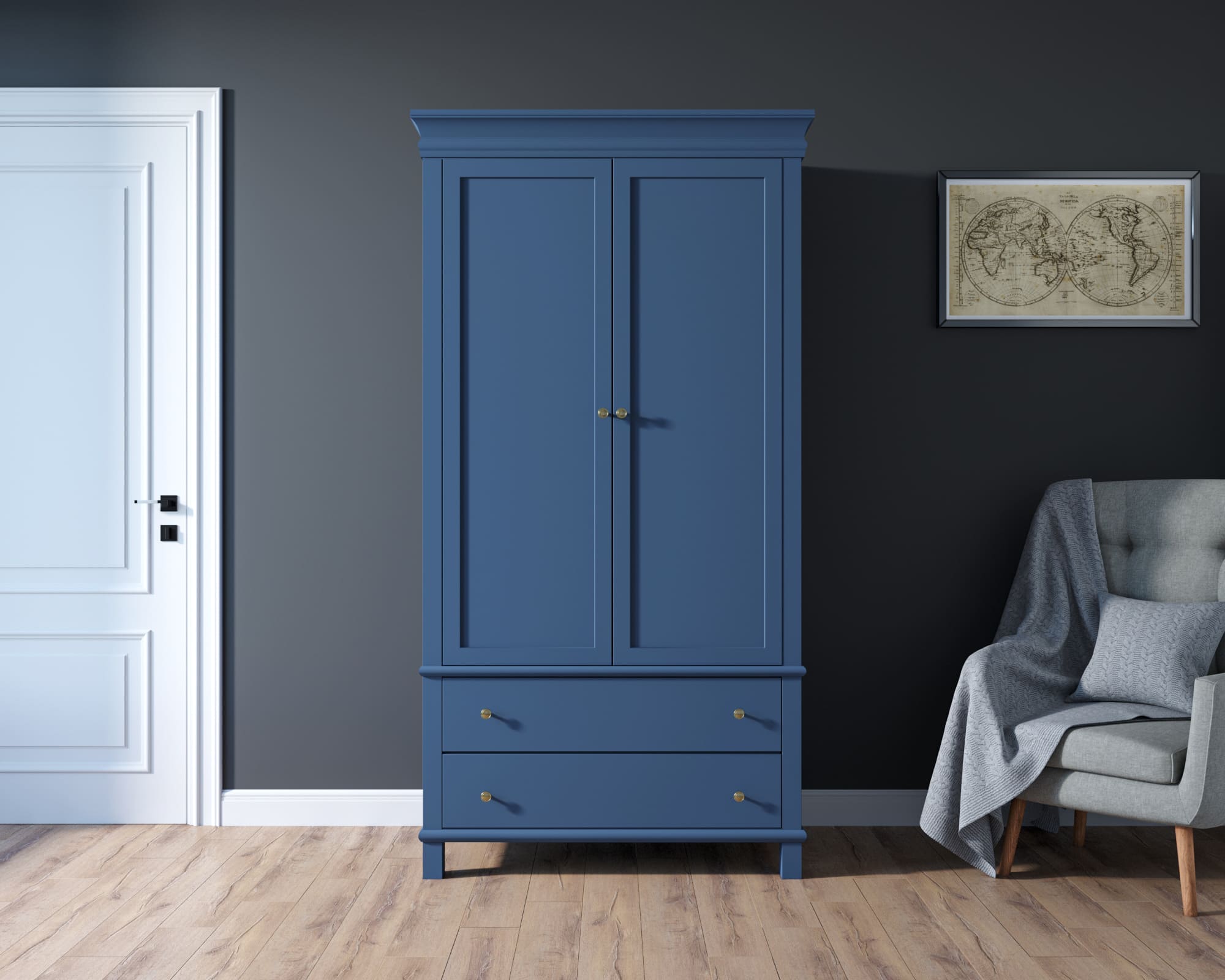 Шкаф двухстворчатый в стиле Кантри "Jules Verne" арт JV27ETGB в интернет-магазине