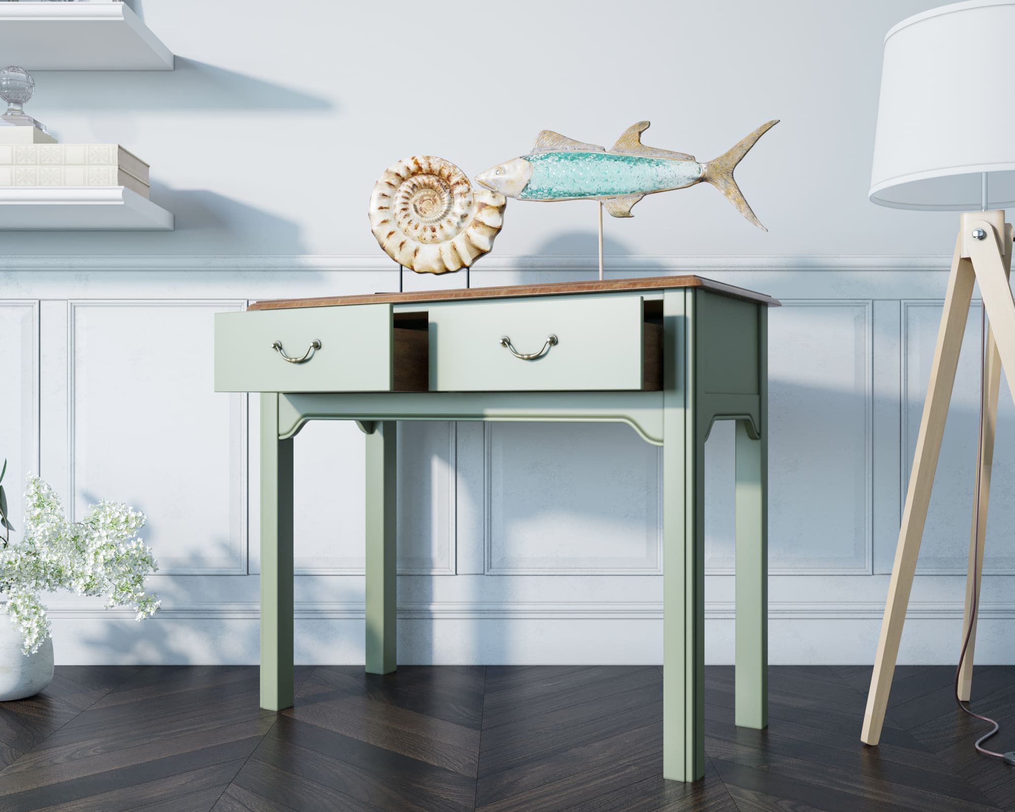 фото Консоль "Olivia" с 2 ящиками арт GA1006