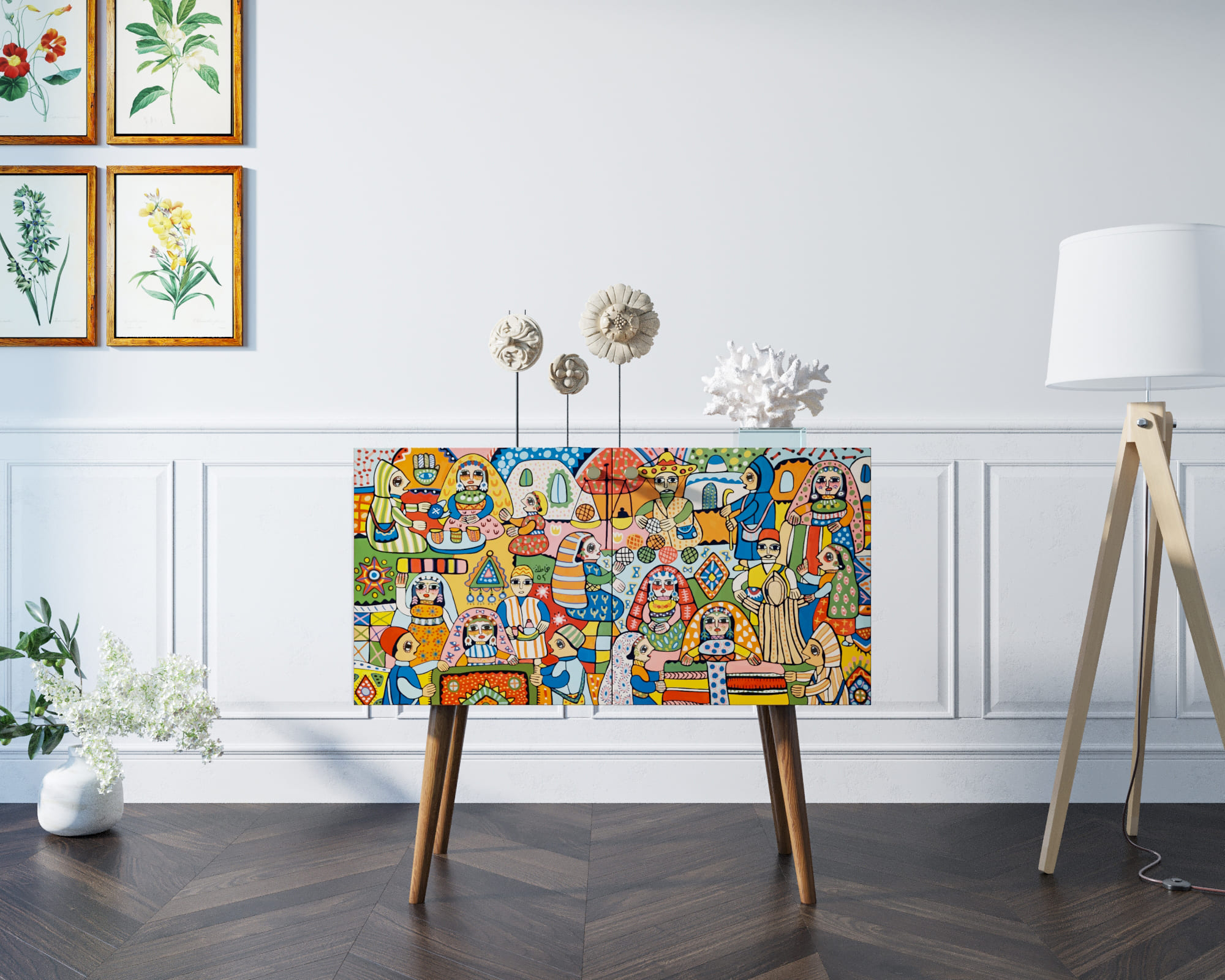 фото Комод на высоких ножках "Berber" малый 1 принт арт BB13/Print_01 в интерьере в Москве фото Комод на высоких ножках "Berber" малый 1 принт арт BB13/Print_01 в интерьере