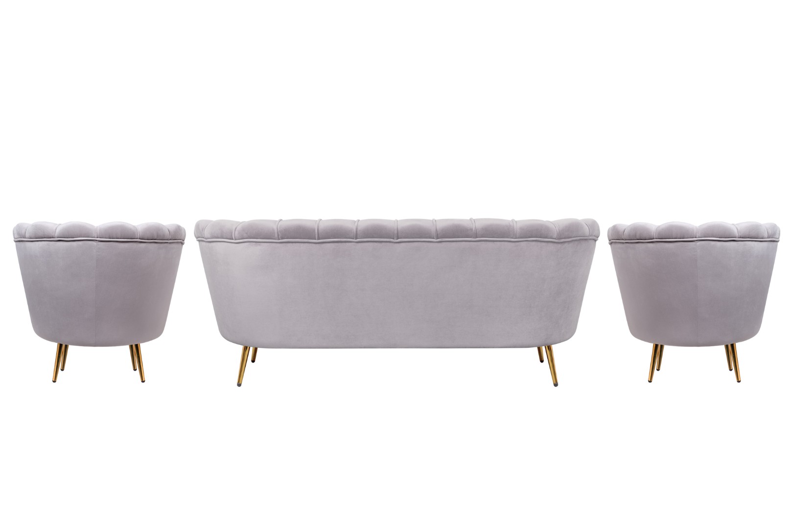 заказать Комплект кресел и дивана ракушка Pearl Triple Grey в Москве заказать Комплект кресел и дивана ракушка Pearl Triple Grey