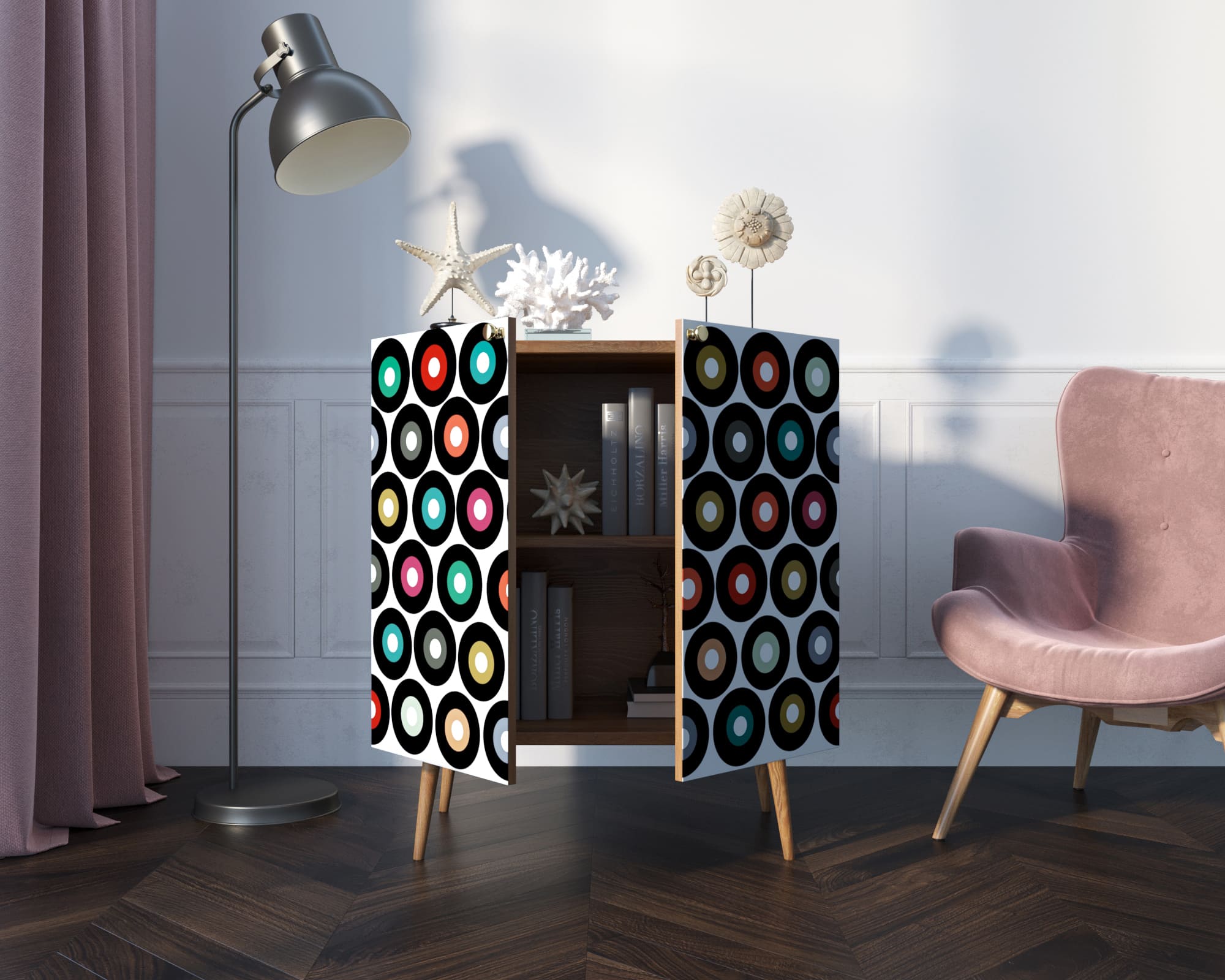 купить Комод "Berber" две дверки малый 37 принт арт BB38/Print_37