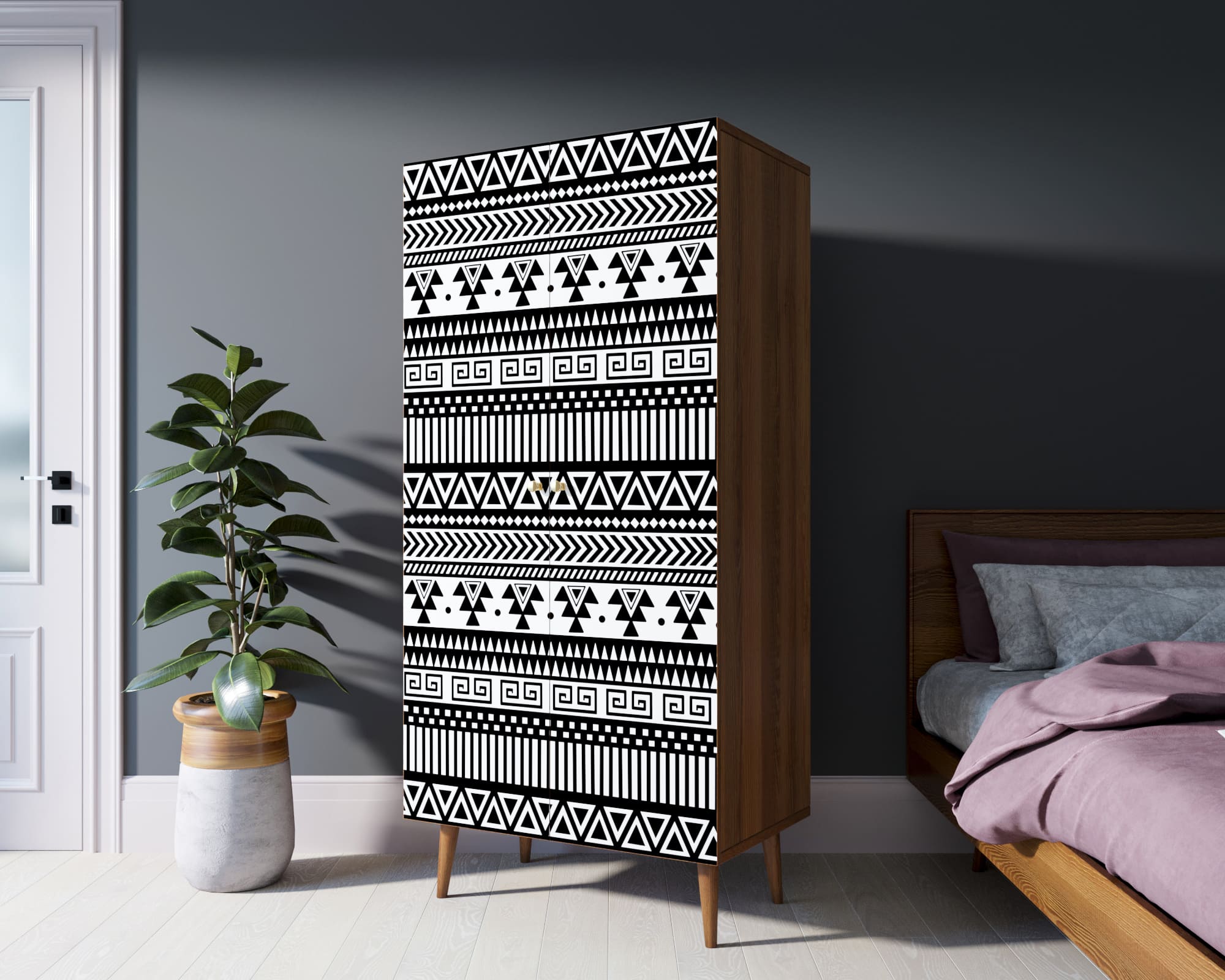 фото Шкаф малый двухстворчатый "Berber" принт 19 арт BB08/Print_19