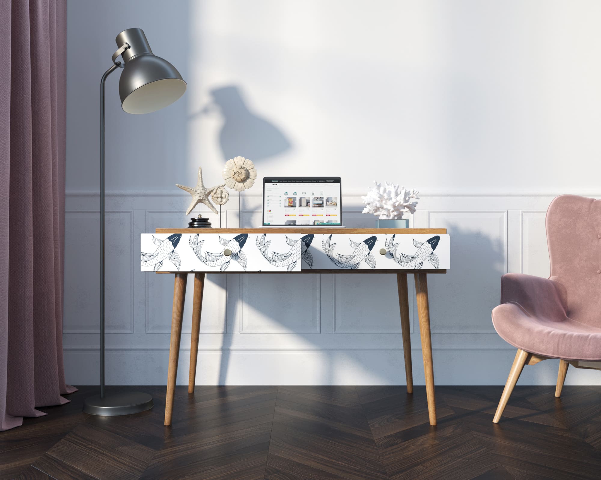 купить Стол рабочий "Berber" малый принт 36 арт BB32/Print_36