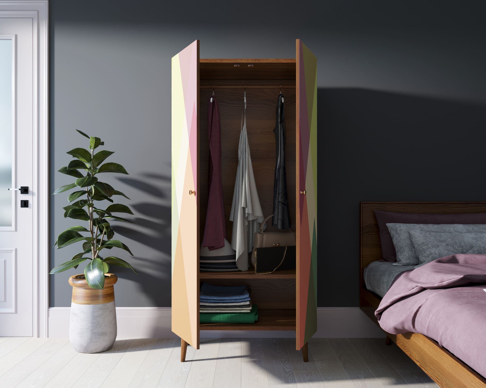 Шкаф малый двухстворчатый "Berber" принт 16 арт BB08/Print_16 в интернет-магазине в Москве Шкаф малый двухстворчатый "Berber" принт 16 арт BB08/Print_16 в интернет-магазине