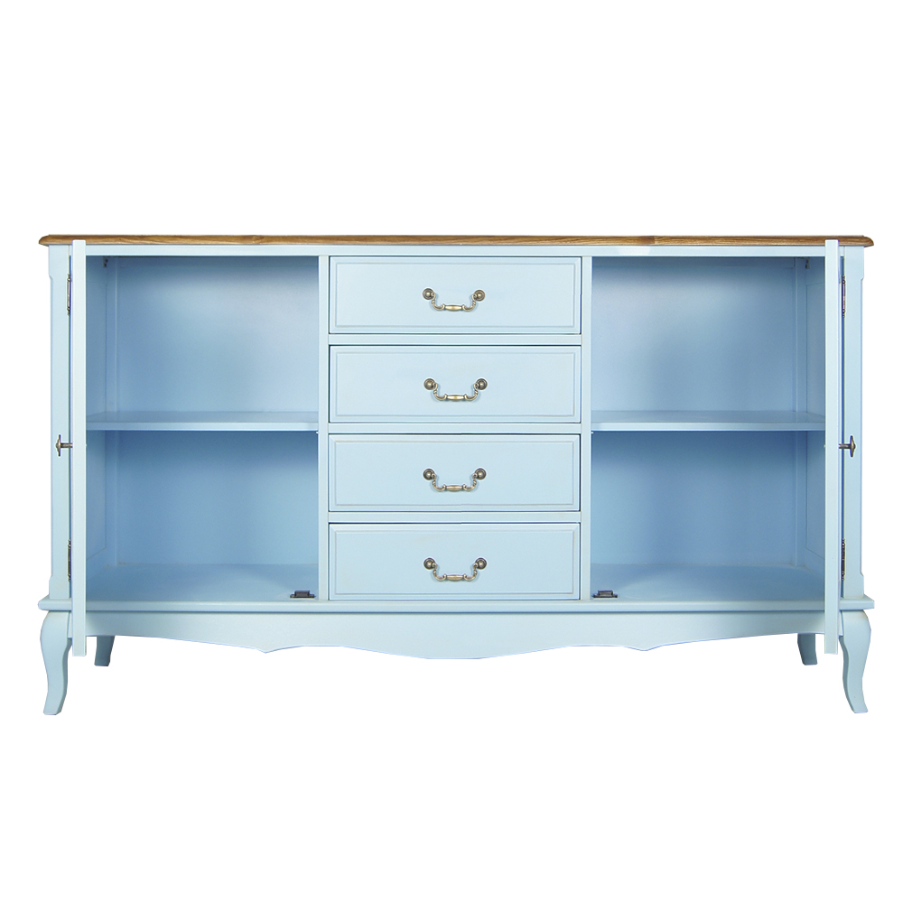 заказать Голубой комод Leontina с дверками и ящиками арт ST9351B в интернет-магазине