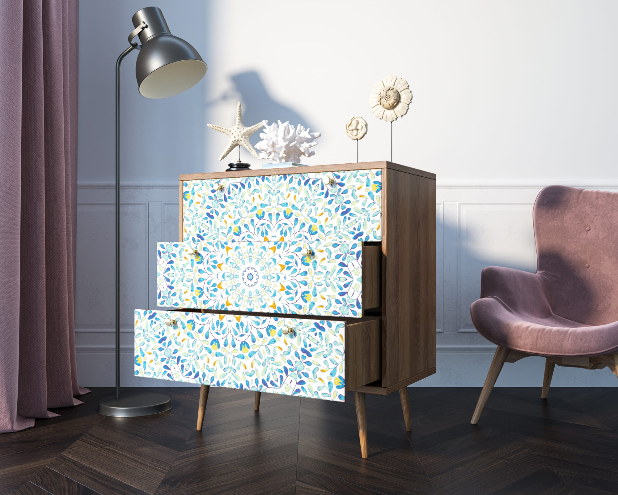 купить Комод "Berber" три ящика 46 принт арт BB40/Print_46 в Москве купить Комод "Berber" три ящика 46 принт арт BB40/Print_46