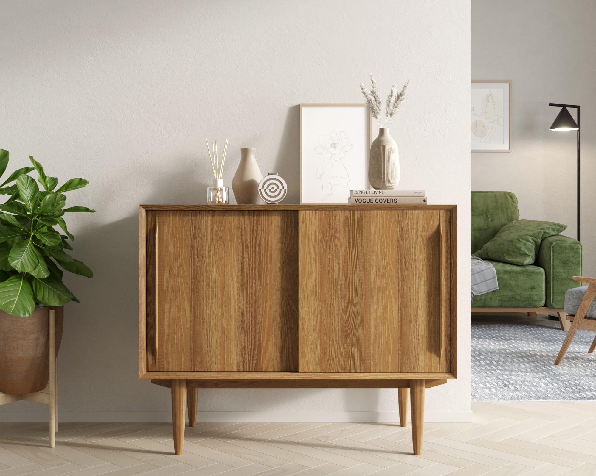 заказать Комод в Скандинавском стиле "Bruni" две дверки арт BR25