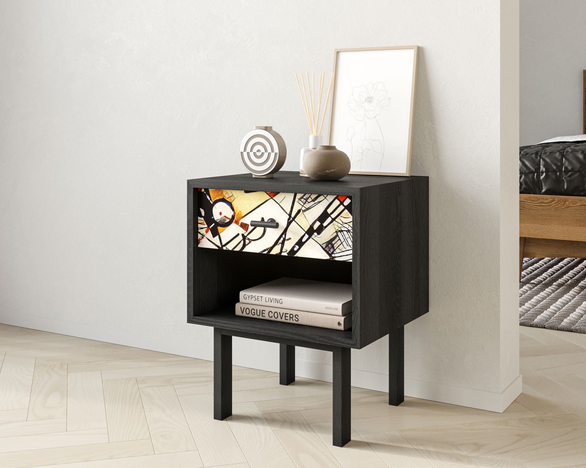 заказать Тумбочка с верхним ящиком "Emerson" by Kandinsky арт EM11/Print_01 в Москве заказать Тумбочка с верхним ящиком "Emerson" by Kandinsky арт EM11/Print_01