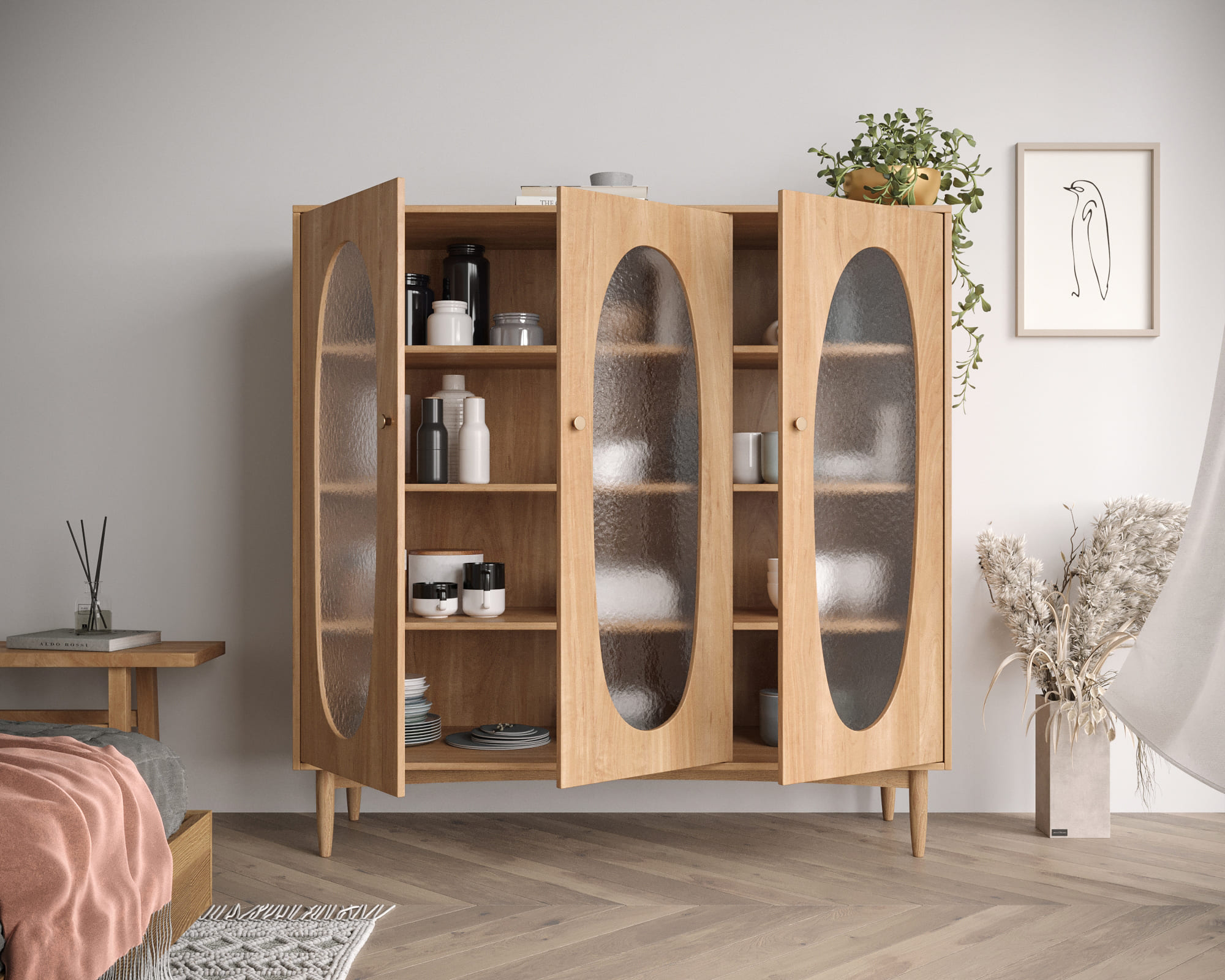 купить Шкаф трехстворчатый низкий Bubble арт BBL04